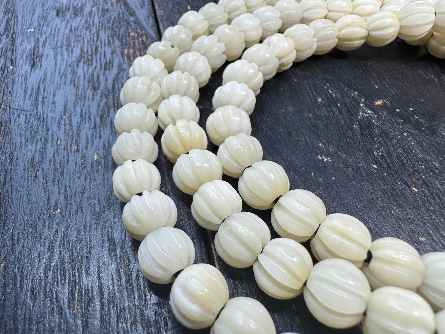 Hand-Carved 10mm Bone 108 Mala Necklace 34” - Vajra Bodhi & Yak Bone Skull Guru Bead, Tibetan Buddhist Prayer Beads