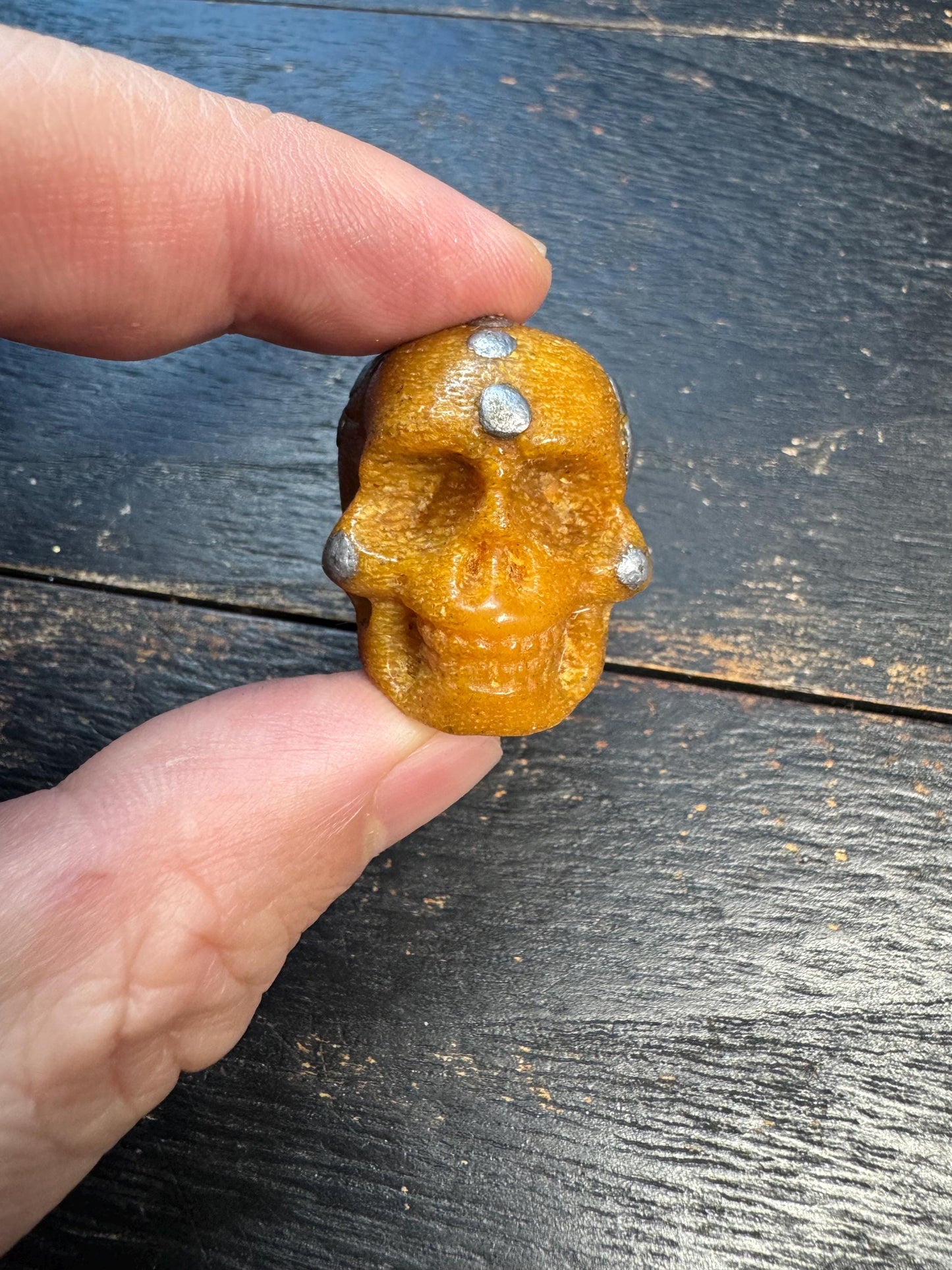 Hand-Carved Aluminum Inlaid Yak Bone Skull Beads (Chödipati) - Small Hole Tibetan Citipati Beads for Mala, Prayer Beads, Jewelry - Nepal Art