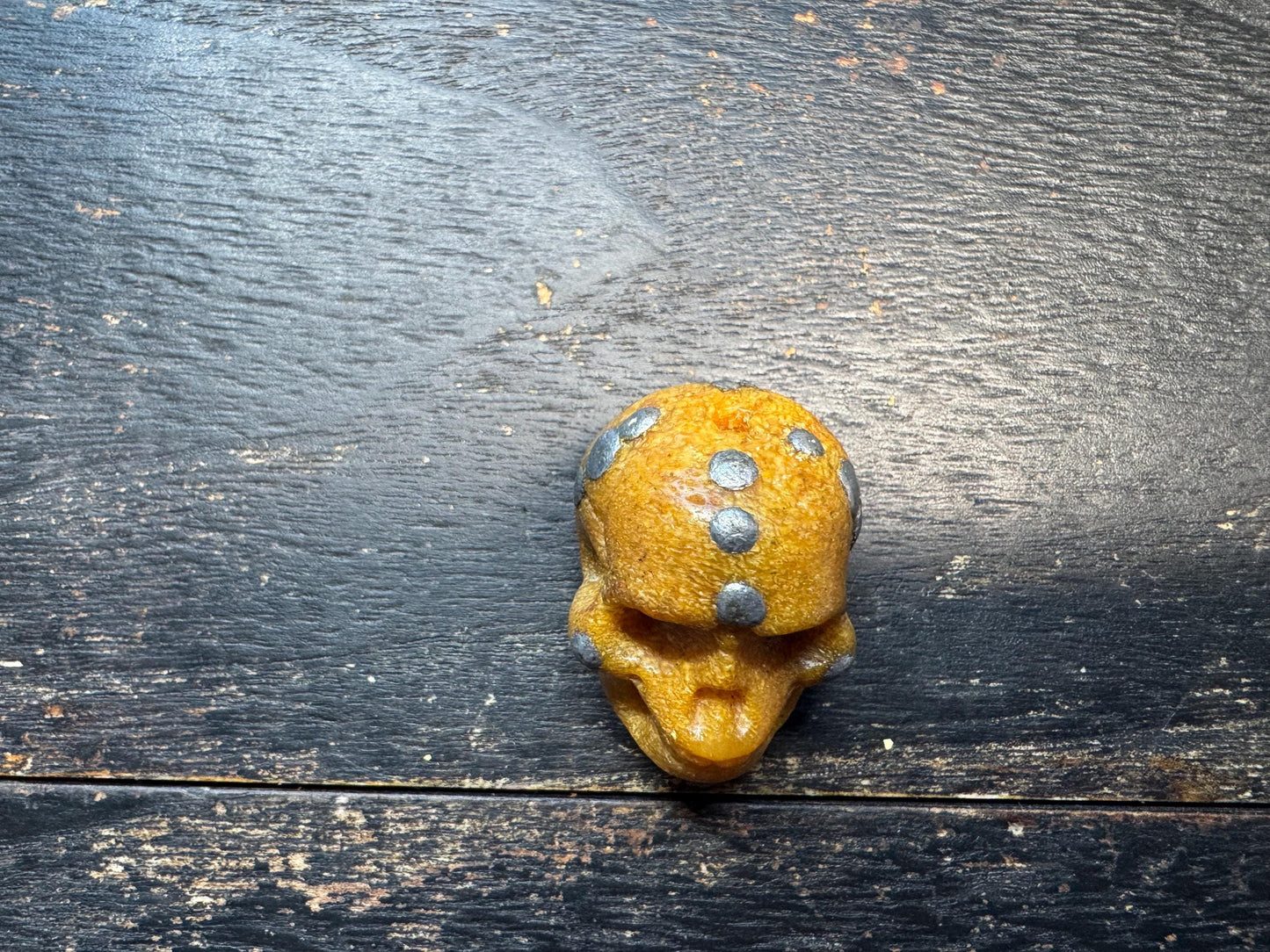 Hand-Carved Aluminum Inlaid Yak Bone Skull Beads (Chödipati) - Small Hole Tibetan Citipati Beads for Mala, Prayer Beads, Jewelry - Nepal Art