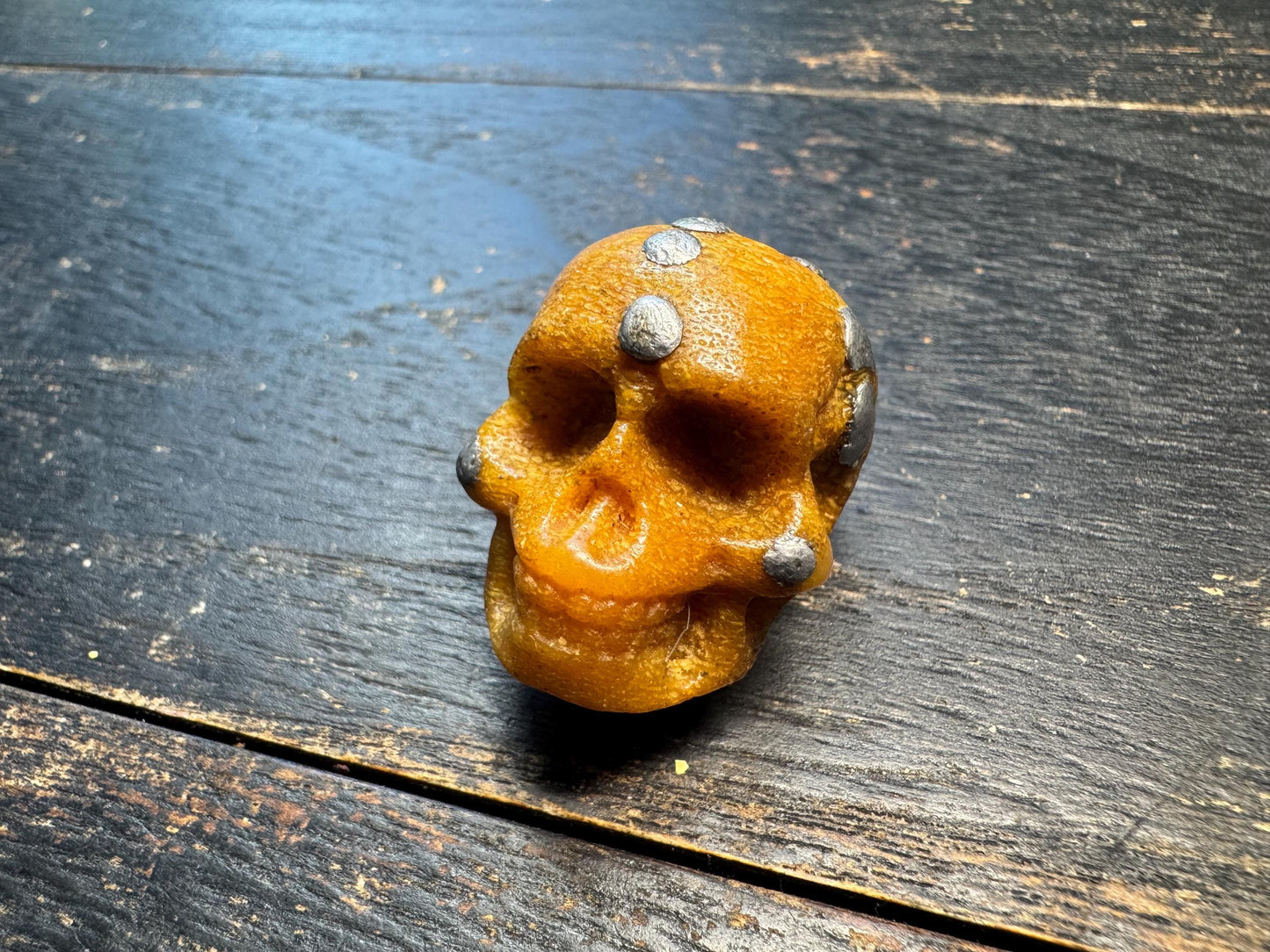 Hand-Carved Aluminum Inlaid Yak Bone Skull Beads (Chödipati) - Small Hole Tibetan Citipati Beads for Mala, Prayer Beads, Jewelry - Nepal Art