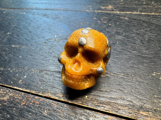 Hand-Carved Aluminum Inlaid Yak Bone Skull Beads (Chödipati) - Small Hole Tibetan Citipati Beads for Mala, Prayer Beads, Jewelry - Nepal Art