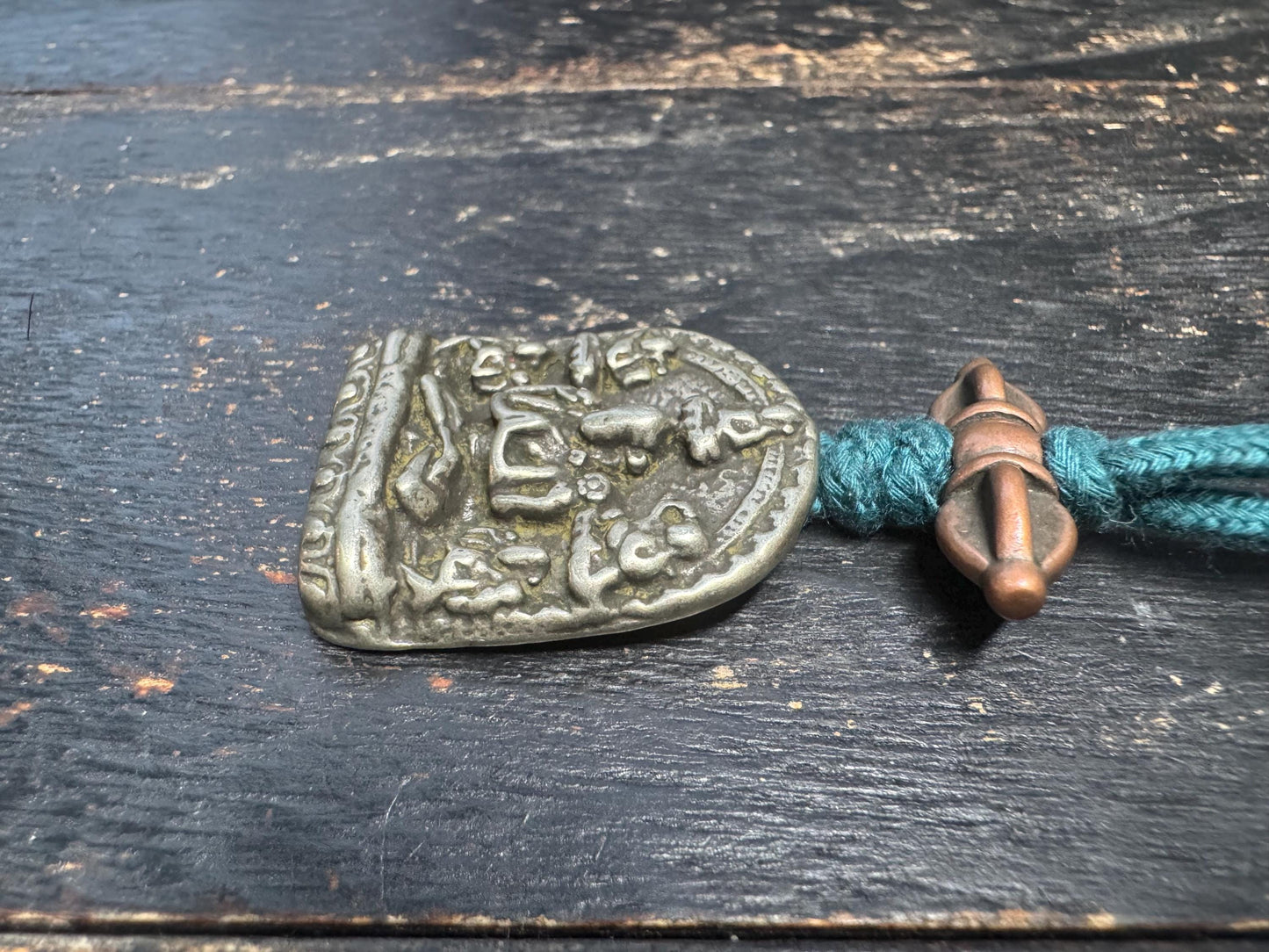 Handmade Tibetan White Copper Manjushri Amulet Pendant Vajra Bumpa – Nepal Buddhist Solid Talisman Necklace Dorje