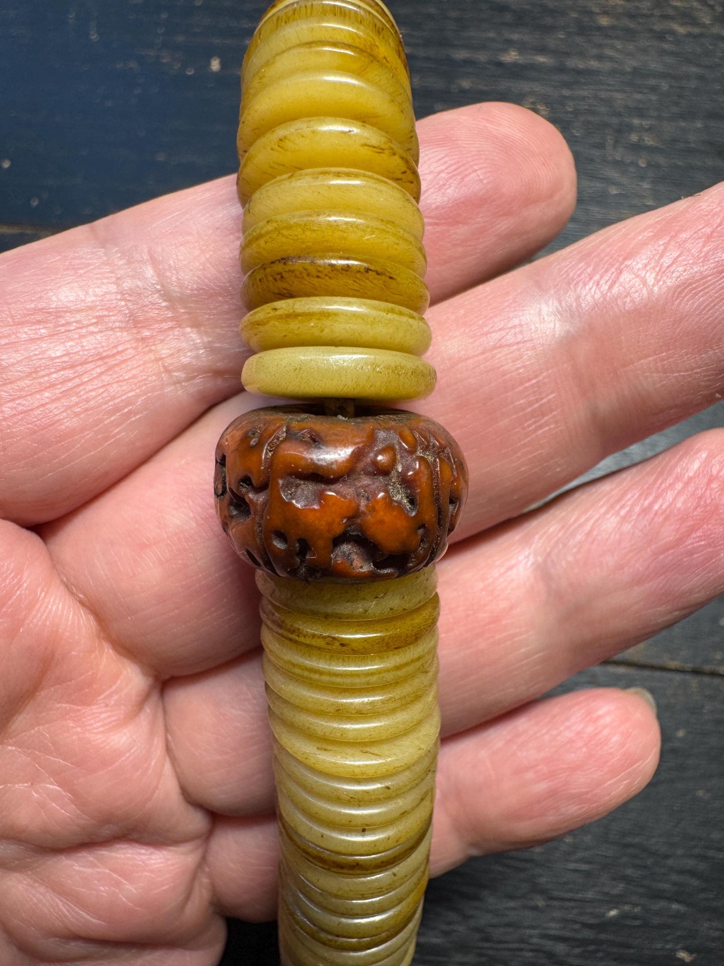 15mm 108 Yak Bone Mala Handheld Prayer Beads | Bodhi Spacers, Agate Guru, Chödorling Skull, Sheepskin Cord Tibetan
