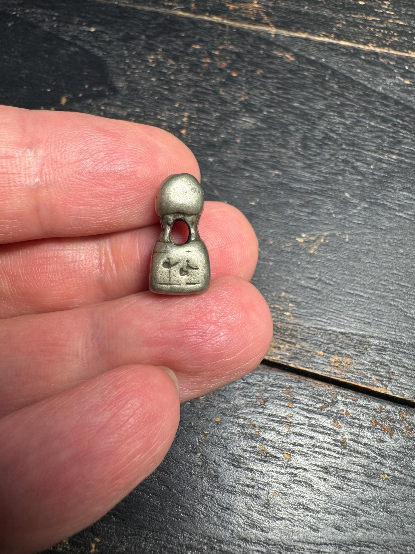 Vintage Tibetan Brass Om Mani Padme Hum Cube Pendant Charm - Hand Carved Six Syllable Mantra Amulet from Nepal