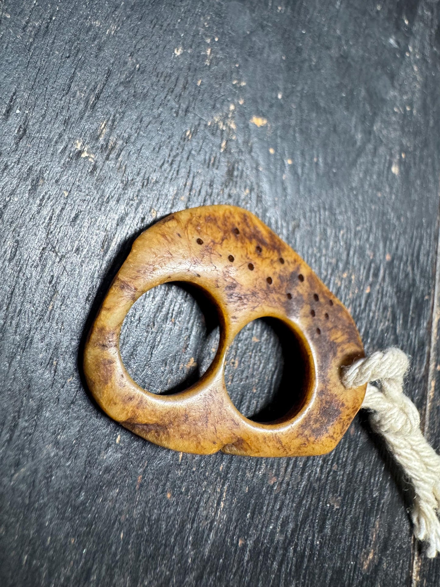 Yak Bone Kapala Amulet – Tantric Buddhist Necklace for Meditation & Ritual
