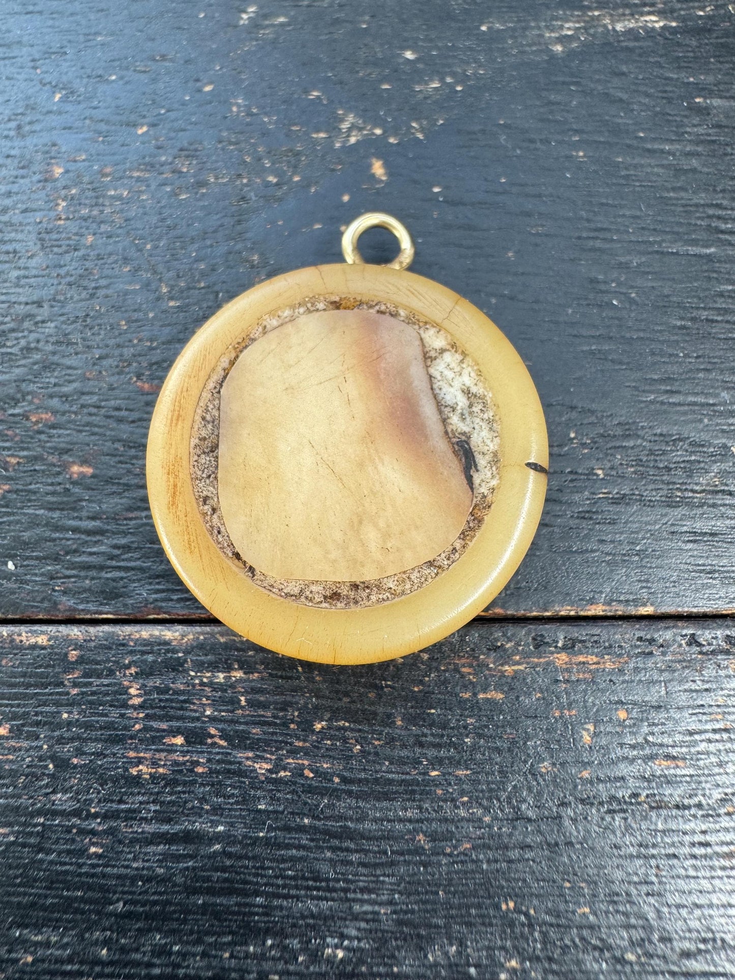 Tibetan Nine Palace Eight Trigrams Pendant, Brass Jiugong Bagua Amulet, Yak Bone Inlay Talisman, Protection Feng Shui Charm