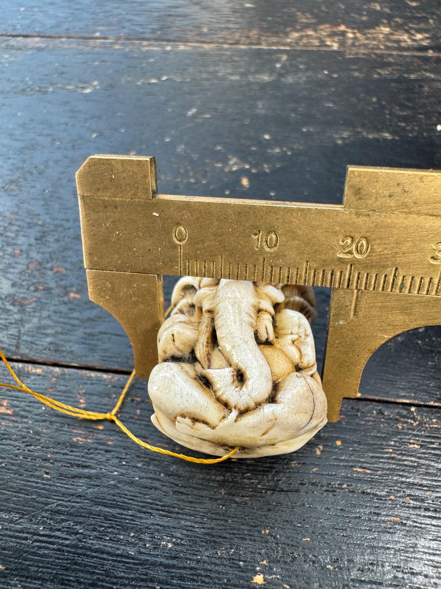 Hand Carved Deer Antler Citipati Pendant – Tibetan Skeleton Protector Amulet, Himalayan Charnel Ground Skull Carving