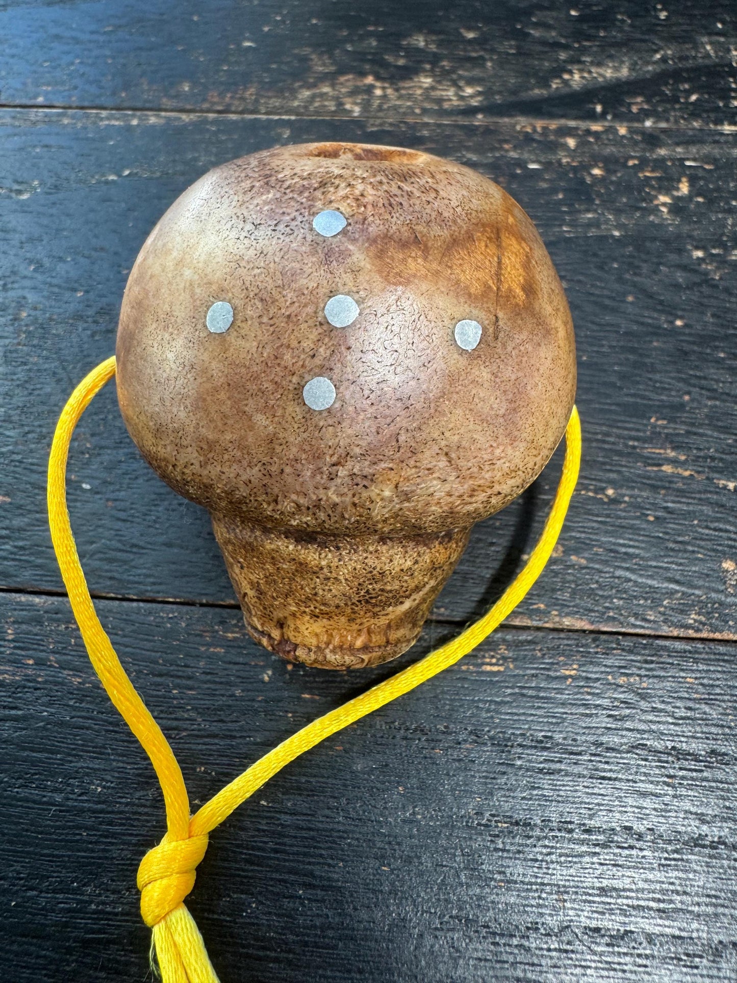 Large Yak Bone Guru Bead with Mantra Dots, Tibetan Style Mala Center Bead, Handmade Statement Prayer Bead