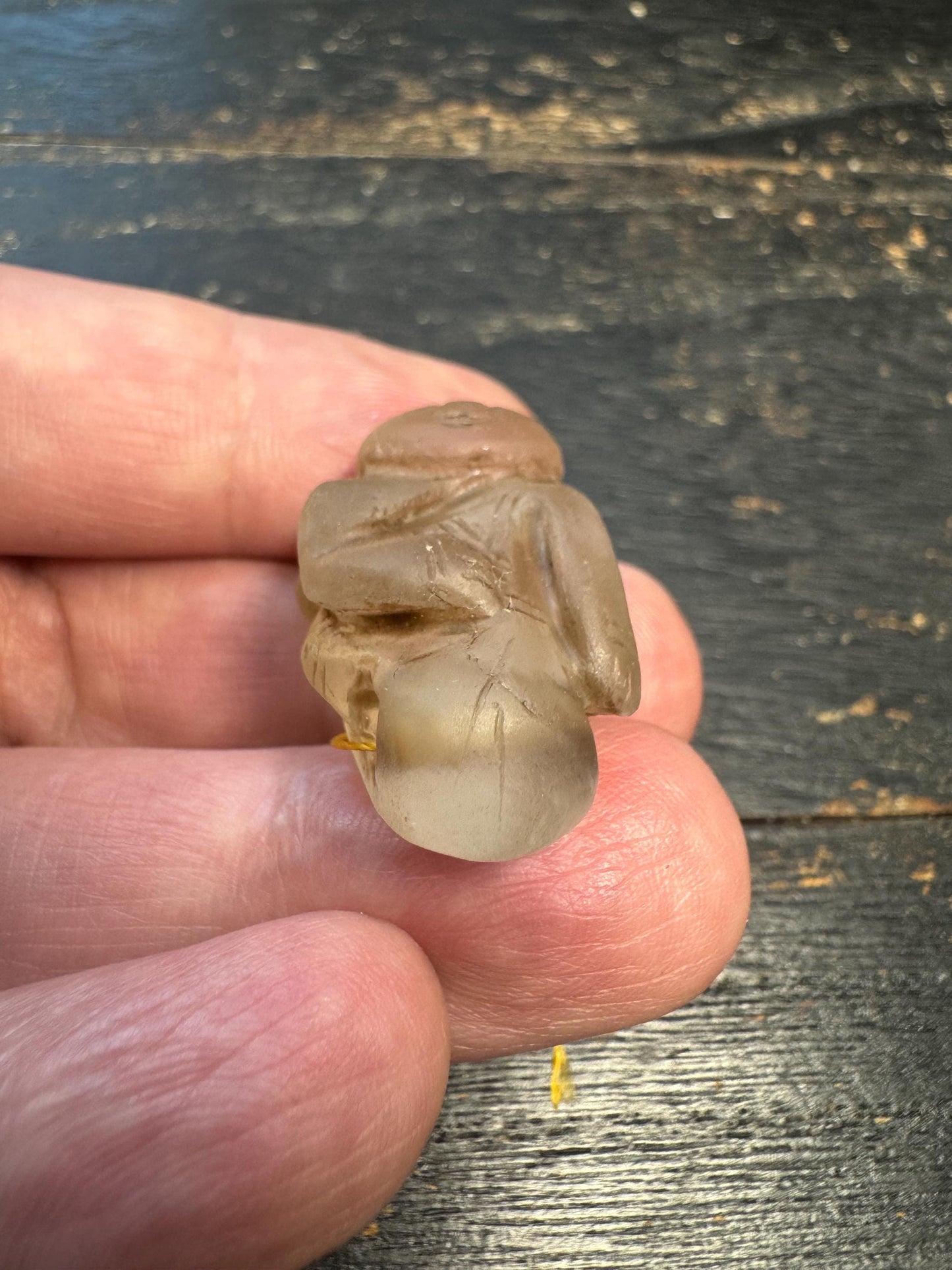 Hand-Carved Crystal Tongzi Pendant | Nepalese Child Boy Amulet Figure | Tibetan Spiritual Mala Focal Charm