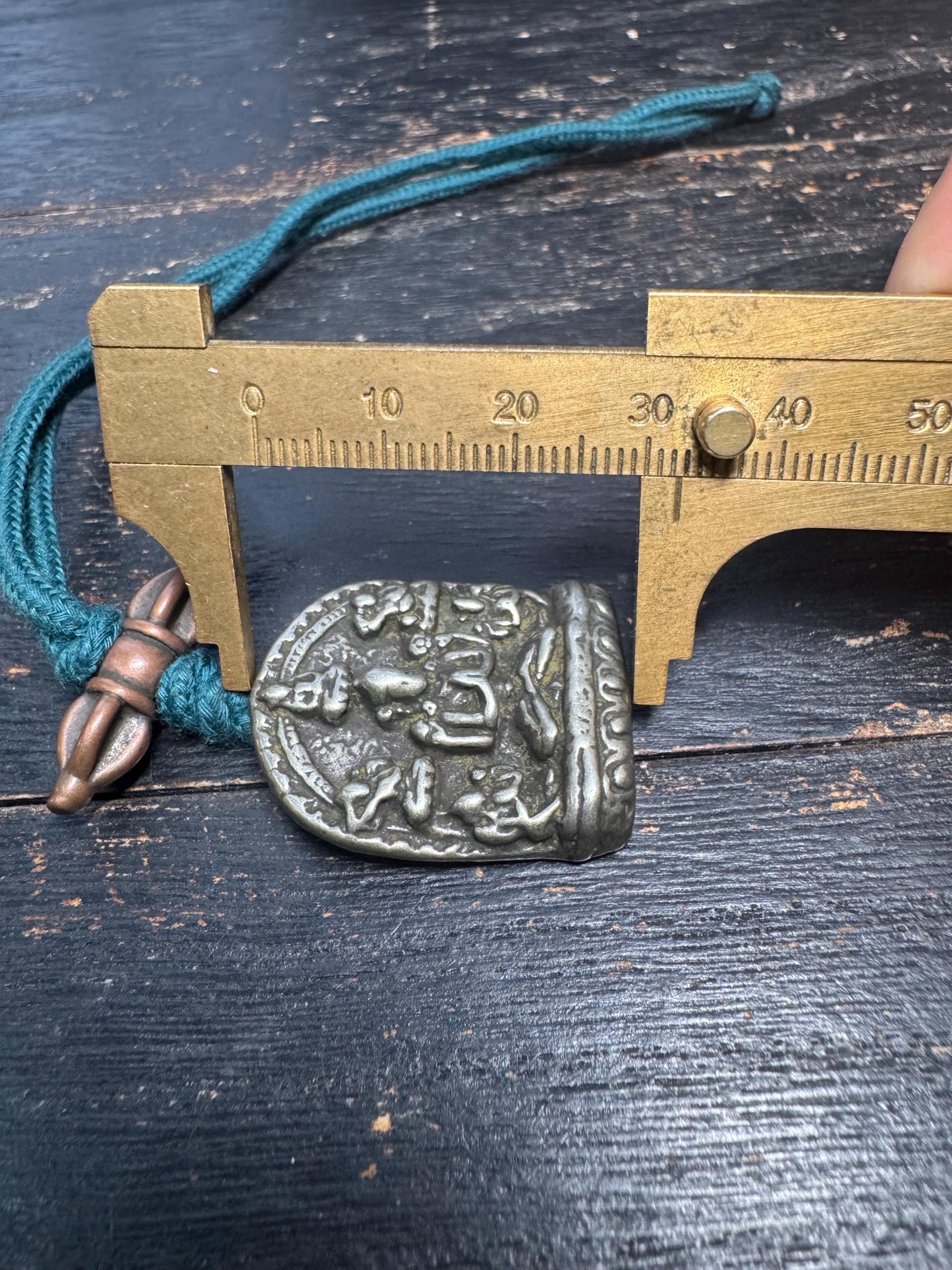 Handmade Tibetan White Copper Manjushri Amulet Pendant Vajra Bumpa – Nepal Buddhist Solid Talisman Necklace Dorje