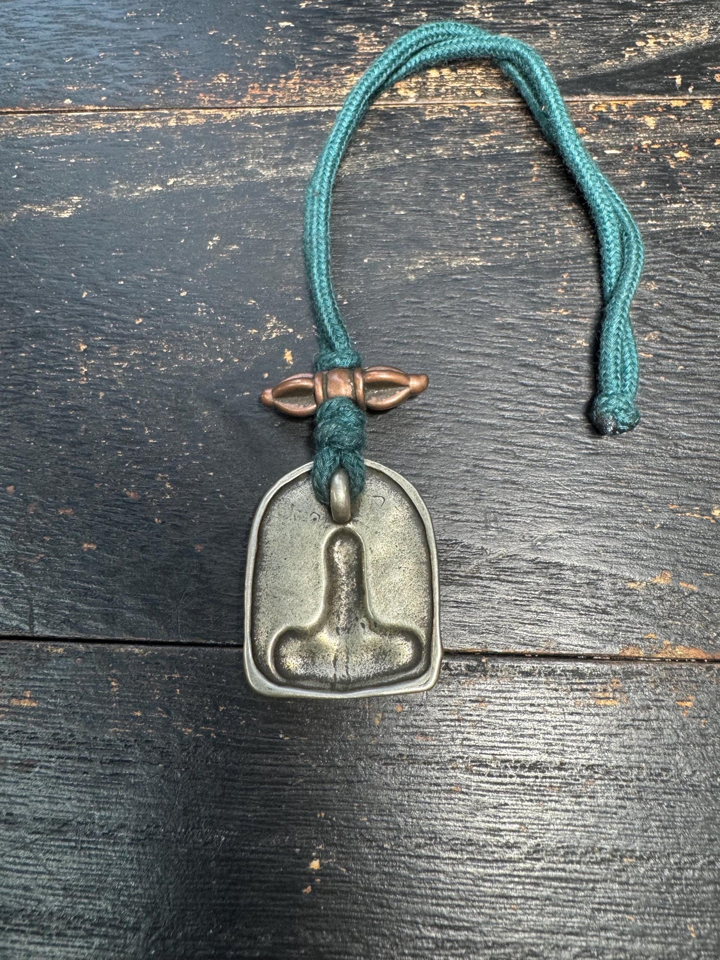 Handmade Tibetan White Copper Manjushri Amulet Pendant Vajra Bumpa – Nepal Buddhist Solid Talisman Necklace Dorje