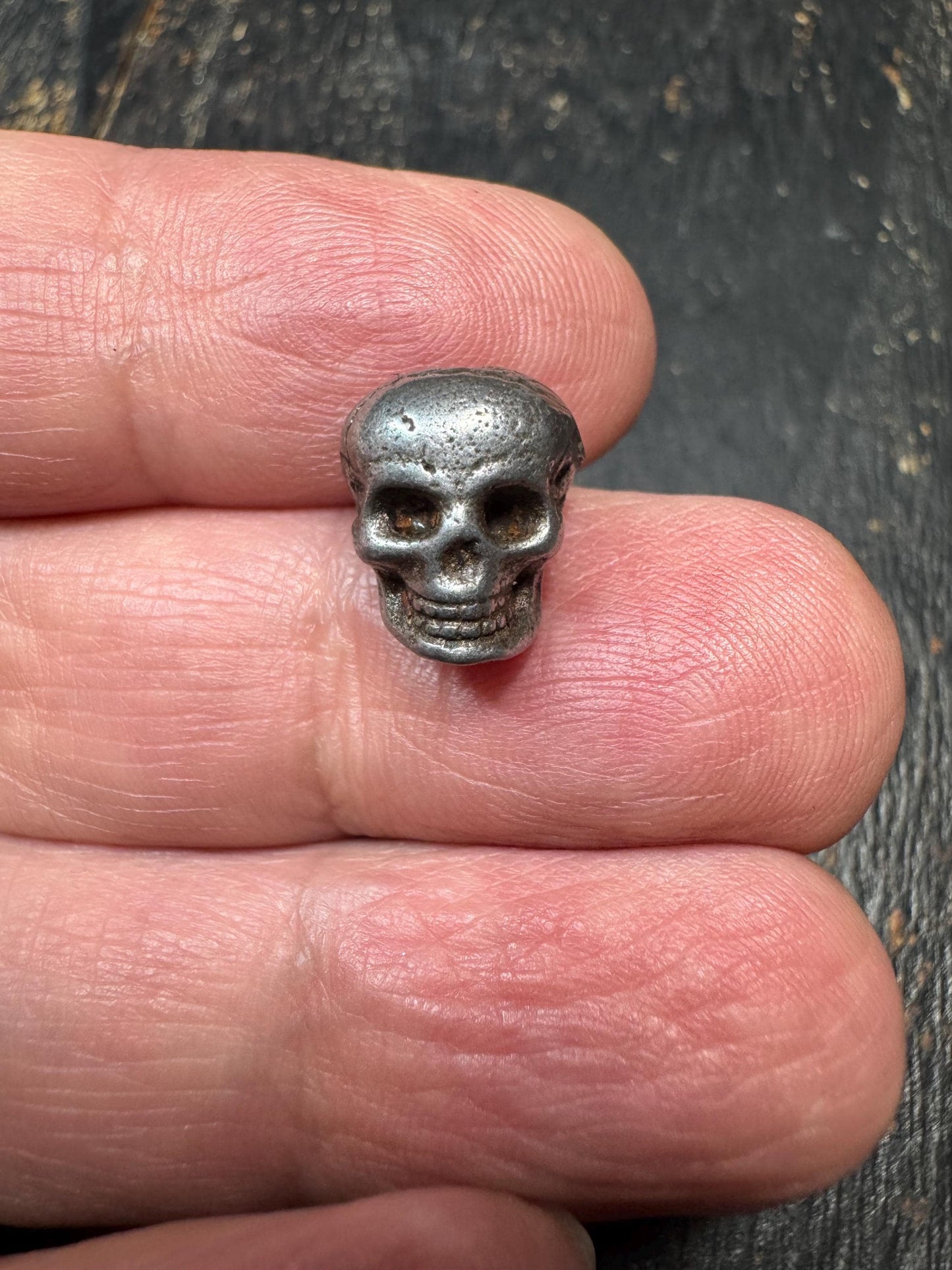 Tibetan Thokcha Skull Bead Smasana Charnel Ground, Thunder Iron Mala Guru Bead, Nepal Buddhist Protector Talisman, Vintage Sky Iron Charm