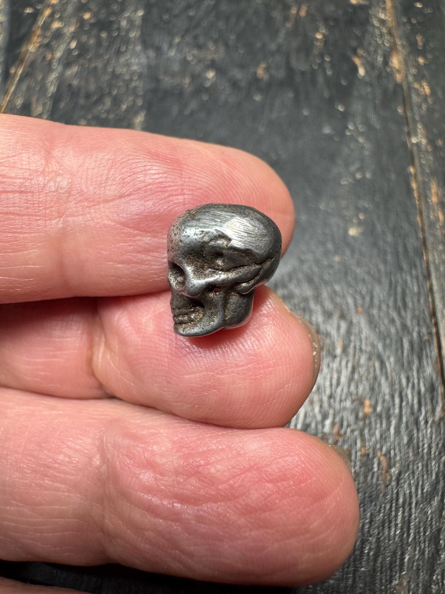 Tibetan Thokcha Skull Bead Smasana Charnel Ground, Thunder Iron Mala Guru Bead, Nepal Buddhist Protector Talisman, Vintage Sky Iron Charm