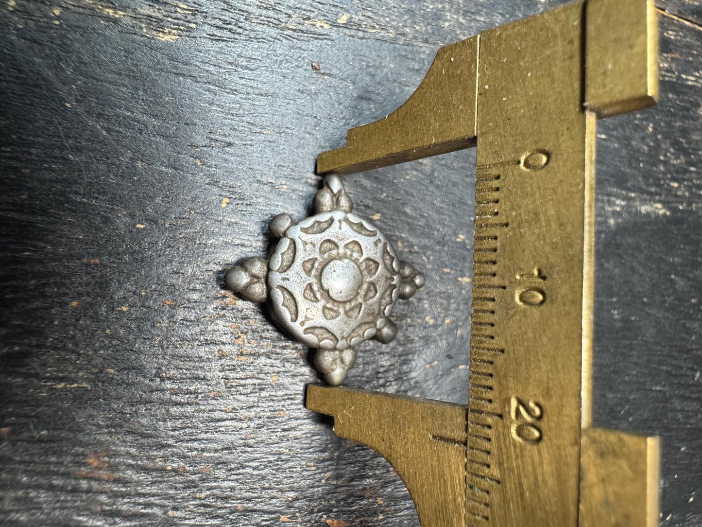 Handcrafted Tibet Iron Dharma Wheel Charm - Nepal Buddhist Spiritual Jewelry for Meditation