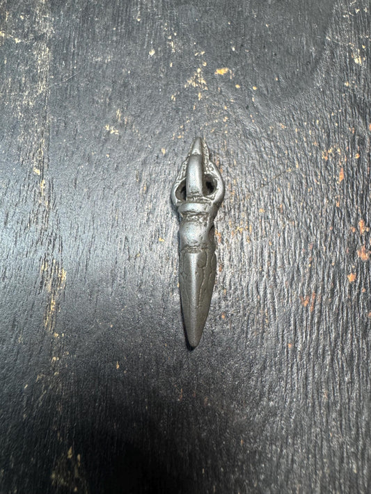 Tibetan Thokcha Iron Phurba Pendant – Antique Style Meteoritic Iron Ritual Dagger Amulet – Himalayan Protective Talisman
