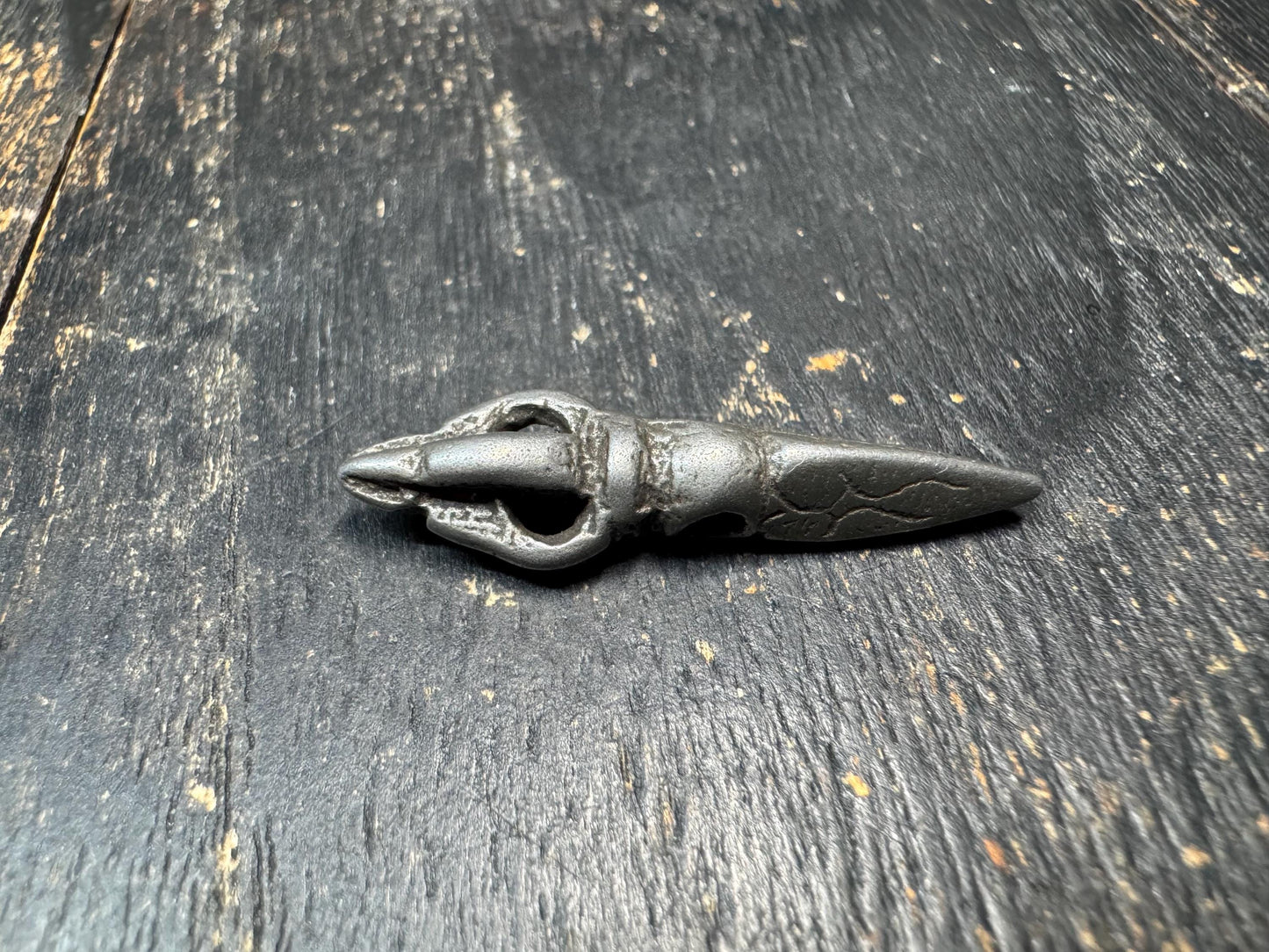 Tibetan Thokcha Iron Phurba Pendant – Antique Style Meteoritic Iron Ritual Dagger Amulet – Himalayan Protective Talisman