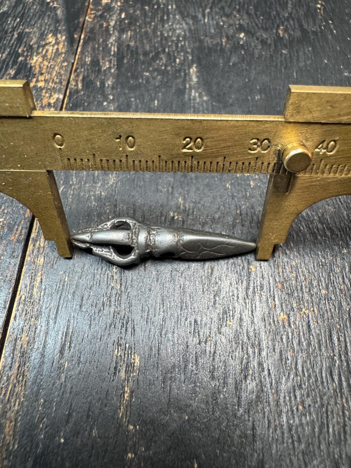 Tibetan Thokcha Iron Phurba Pendant – Antique Style Meteoritic Iron Ritual Dagger Amulet – Himalayan Protective Talisman