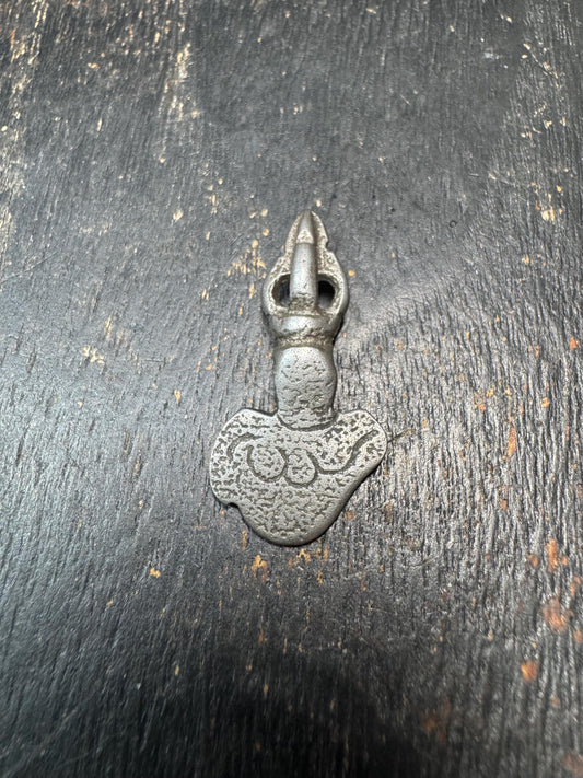 Tibetan Thokcha Iron Kartika Pendant – Ritual Crescent Knife Amulet – Himalayan Tantric Talisman – Protective Spiritual Pendant