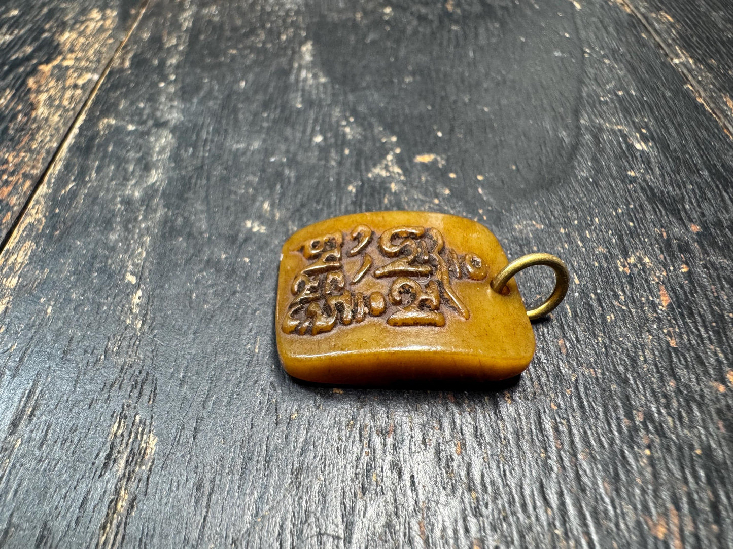 Hand Carved Yak Bone Tibetan Om Mani Padme Hum Pendant | Buddhist Prayer Amulet | Himalayan Protection Talisman | Spiritual Bone Necklace