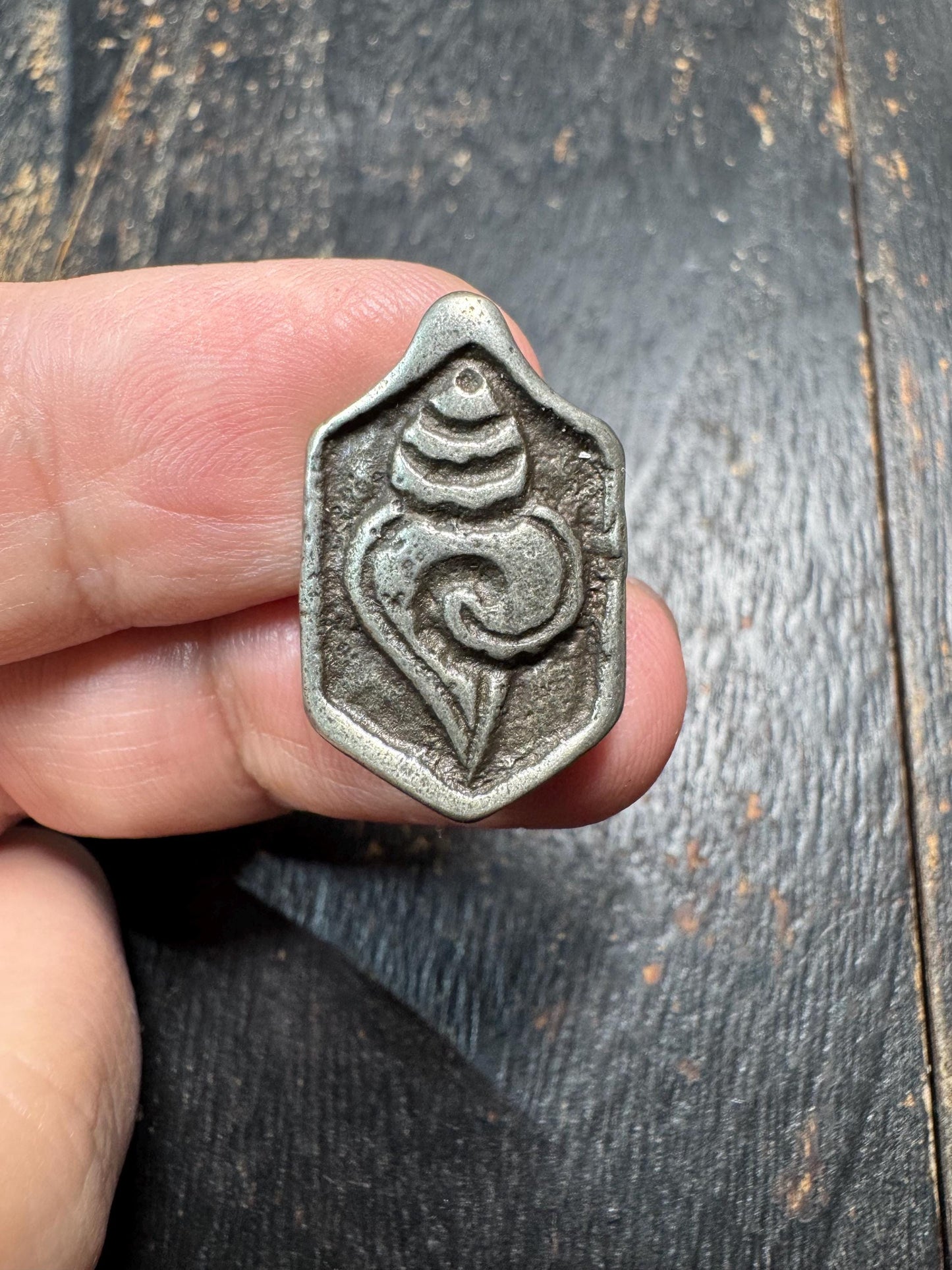 Tibetan Eight Auspicious Symbols Amulet Pendant White Brass – Om Mani Padme Hum Mantra Back – Buddhist Protection Talisman Charm