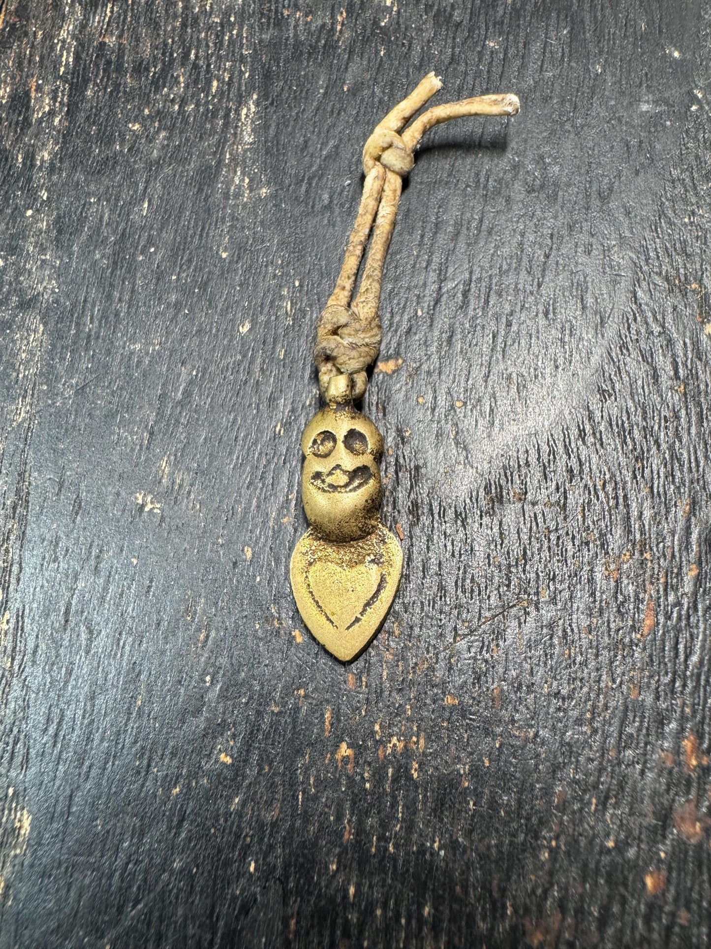Tibetan Chitipati Skull Brass Pendant with Cord – Cemetery Guardian Amulet – Tantric Protection Talisman Himalayan Jewelry