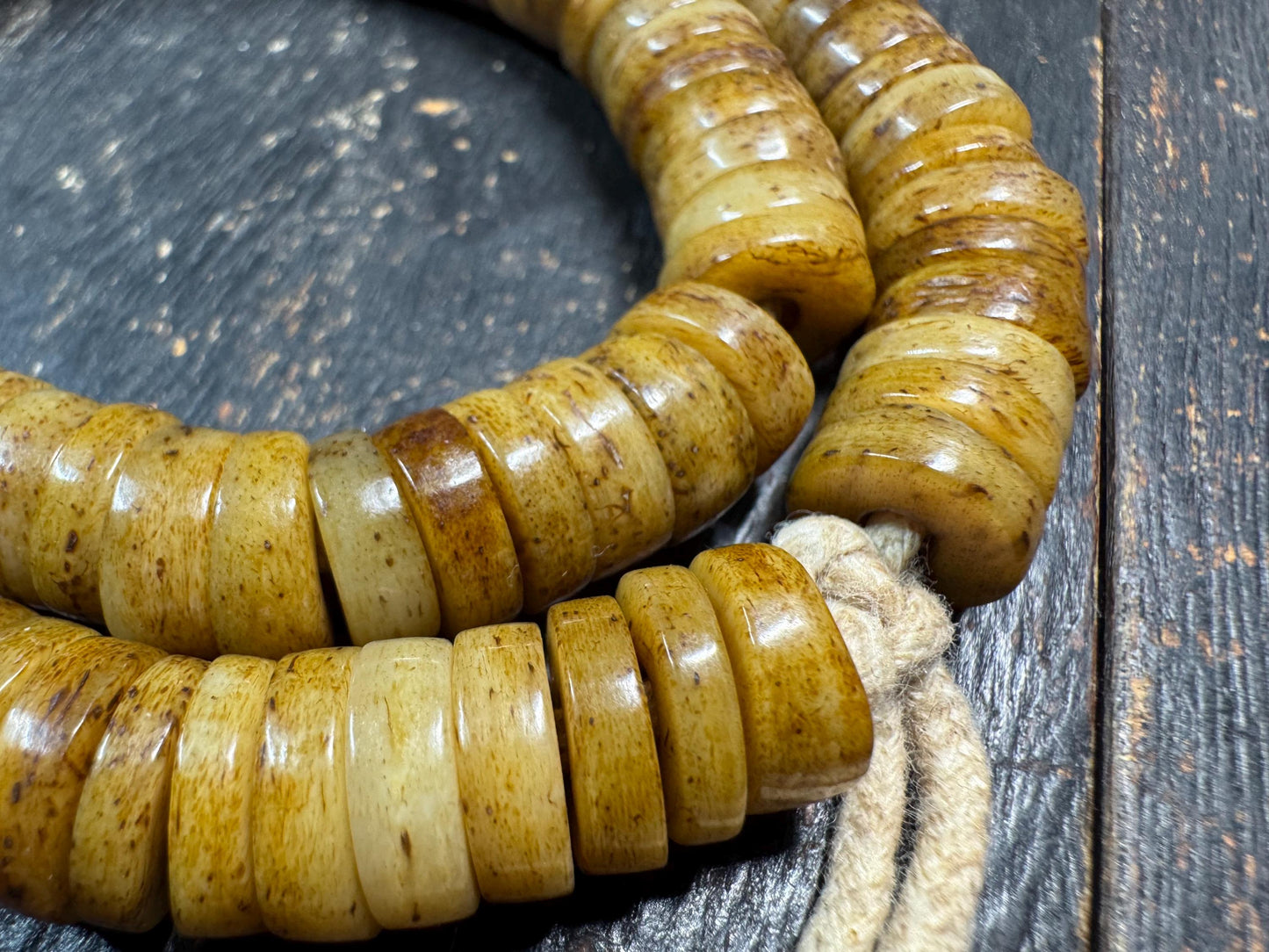 108 Yak Bone Mala Beads 10mm – Tibetan Buddhist Prayer Beads Necklace – Natural Bone Meditation Mala 18-19 Inches