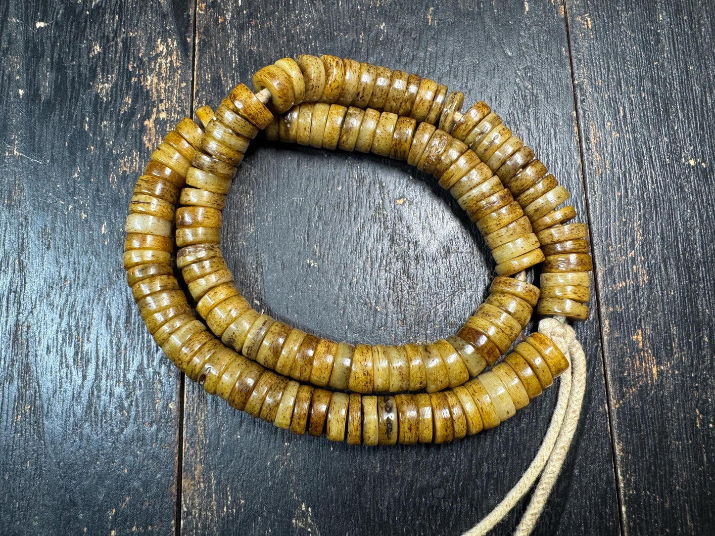 108 Yak Bone Mala Beads 10mm – Tibetan Buddhist Prayer Beads Necklace – Natural Bone Meditation Mala 18-19 Inches