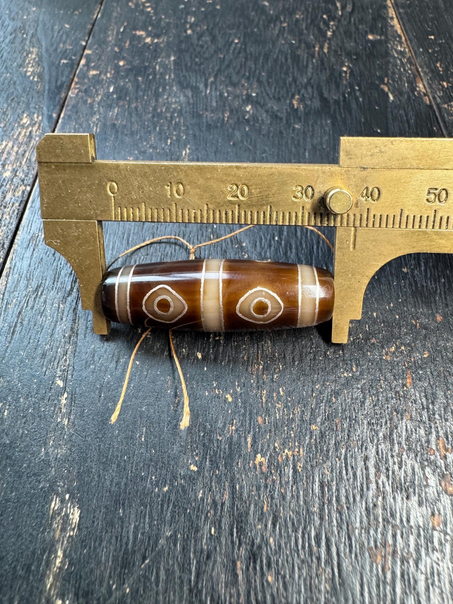 Tibetan Agate Dzi Bead Pendant | Traditional Eye Dzi Amulet | Himalayan Protection Talisman Bead | Collector Dzi for Mala or Necklace