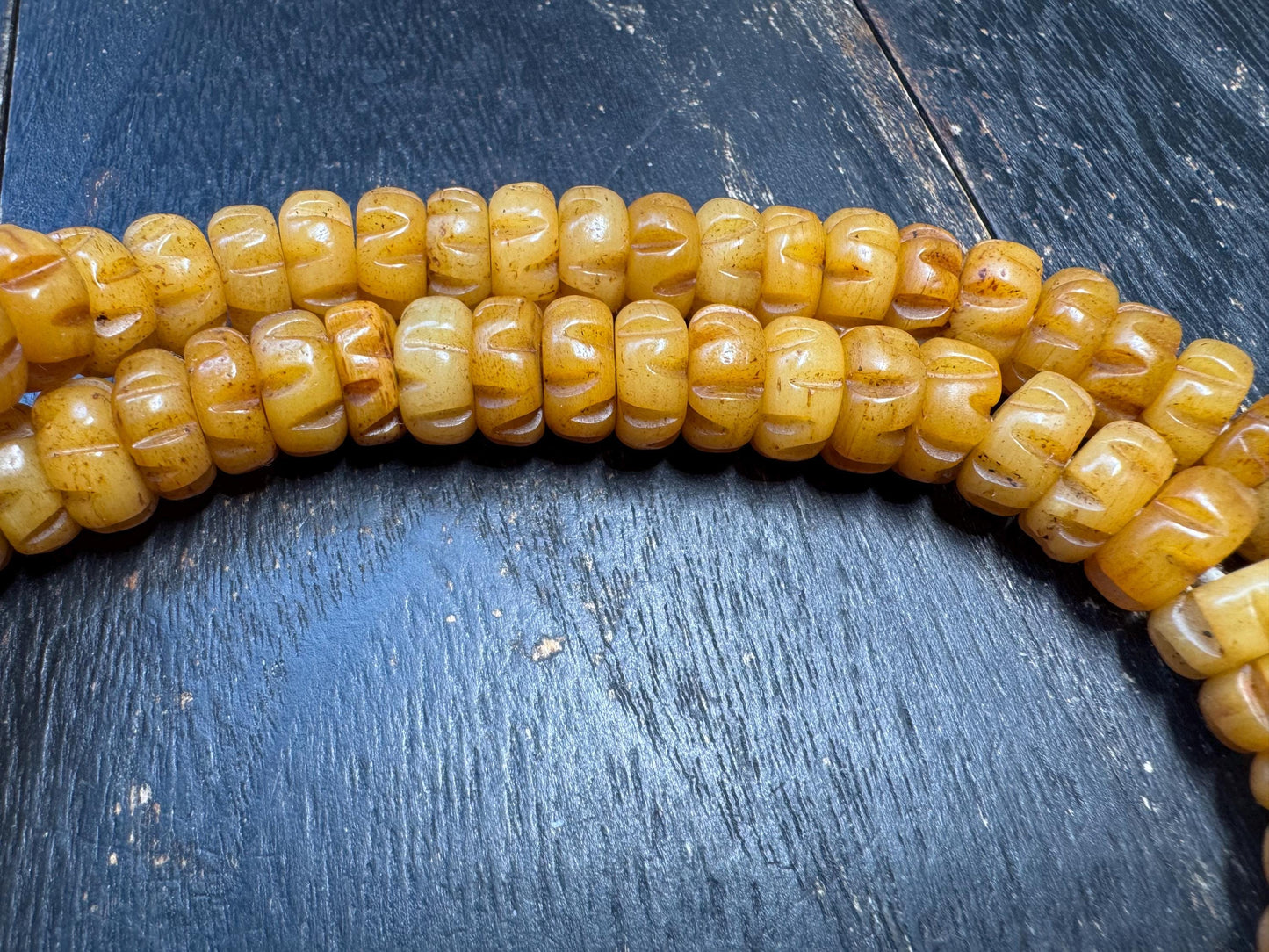 108 Bead Yak Bone Lotus Carved Mala | 12mm Tibetan Yak Bone Prayer Beads | 24” Handmade Buddhist Meditation Mala Necklace