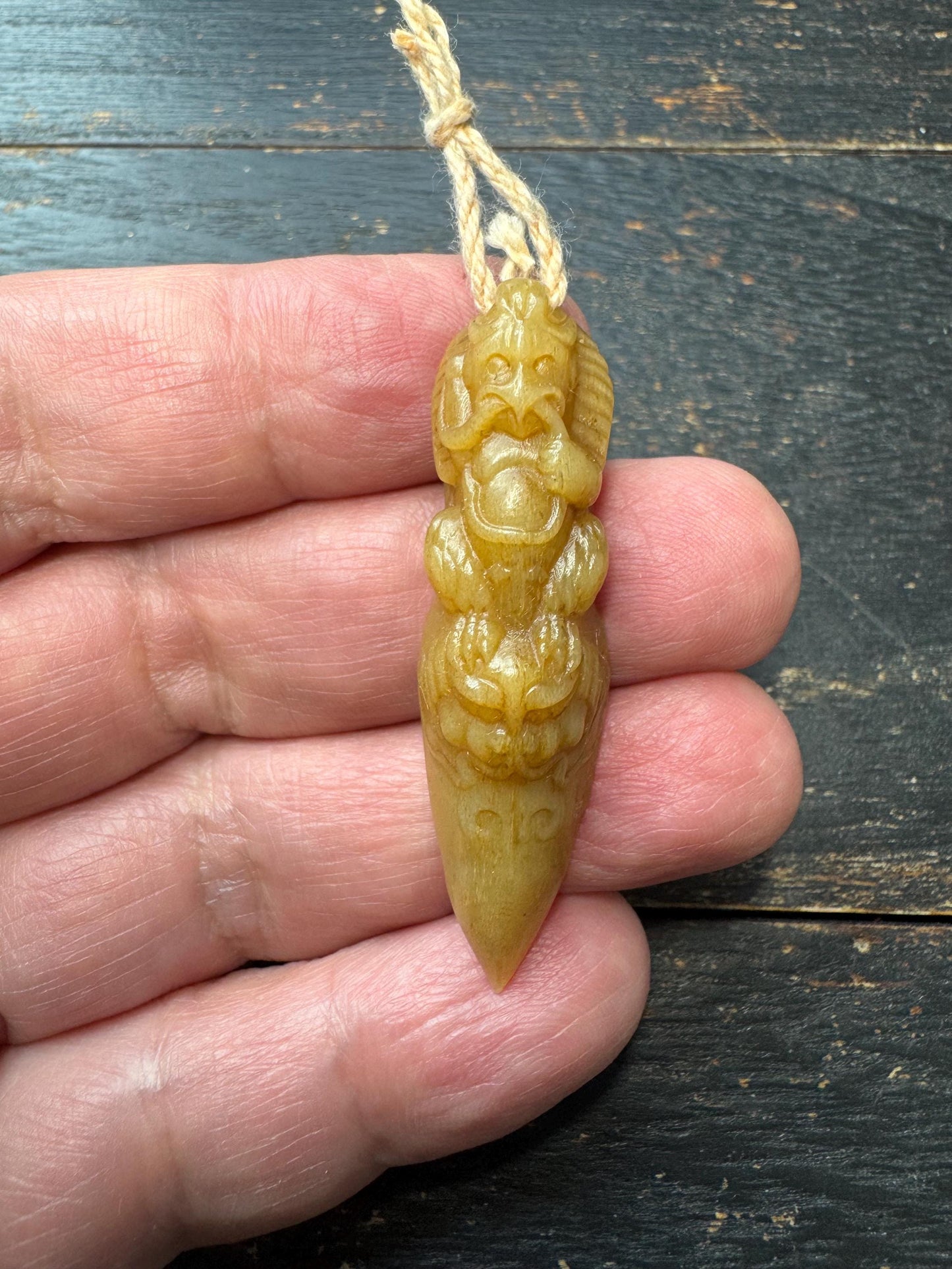 Hand Carved Yak Bone Garuda Pendant | Tibetan Eagle Protector Amulet | Himalayan Bone Talisman Necklace | Buddhist Protection Charm