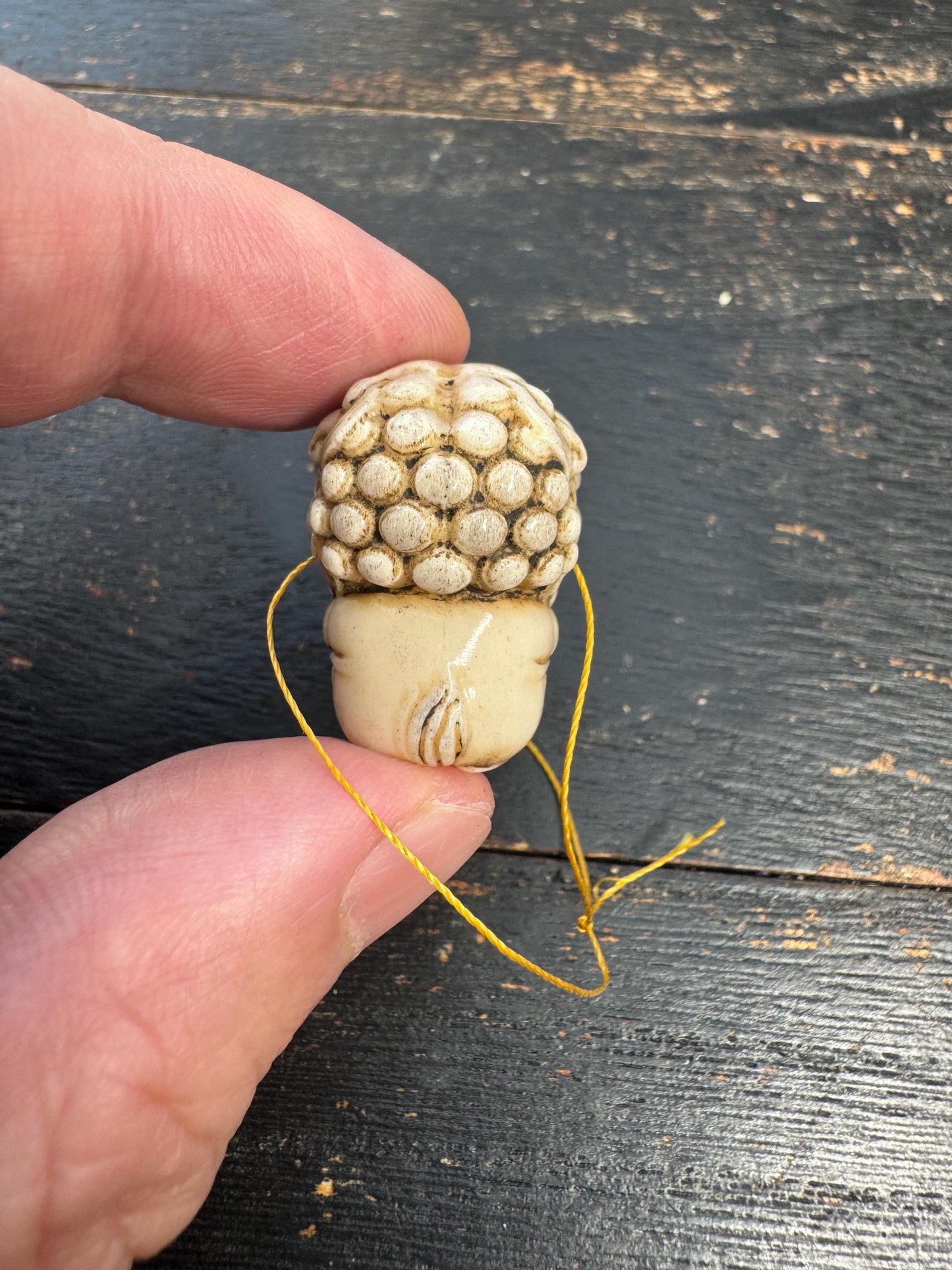 Hand Carved Deer Antler Foo Dog Pendant | Chinese Guardian Lion Shishi | Protection Amulet Necklace Bead