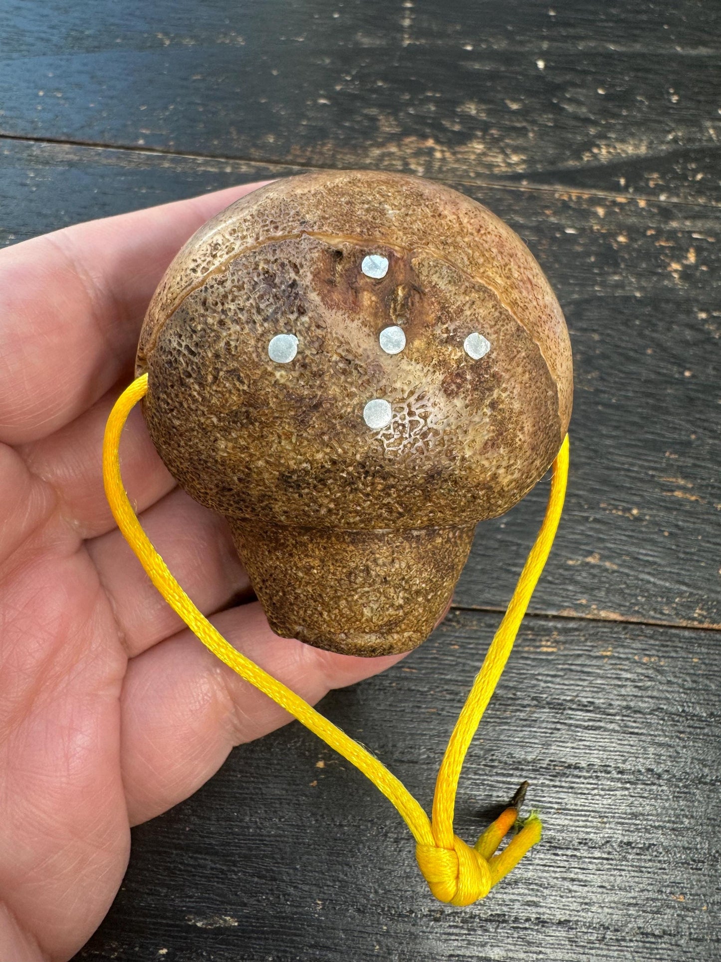 Large Yak Bone Guru Bead with Mantra Dots, Tibetan Style Mala Center Bead, Handmade Statement Prayer Bead