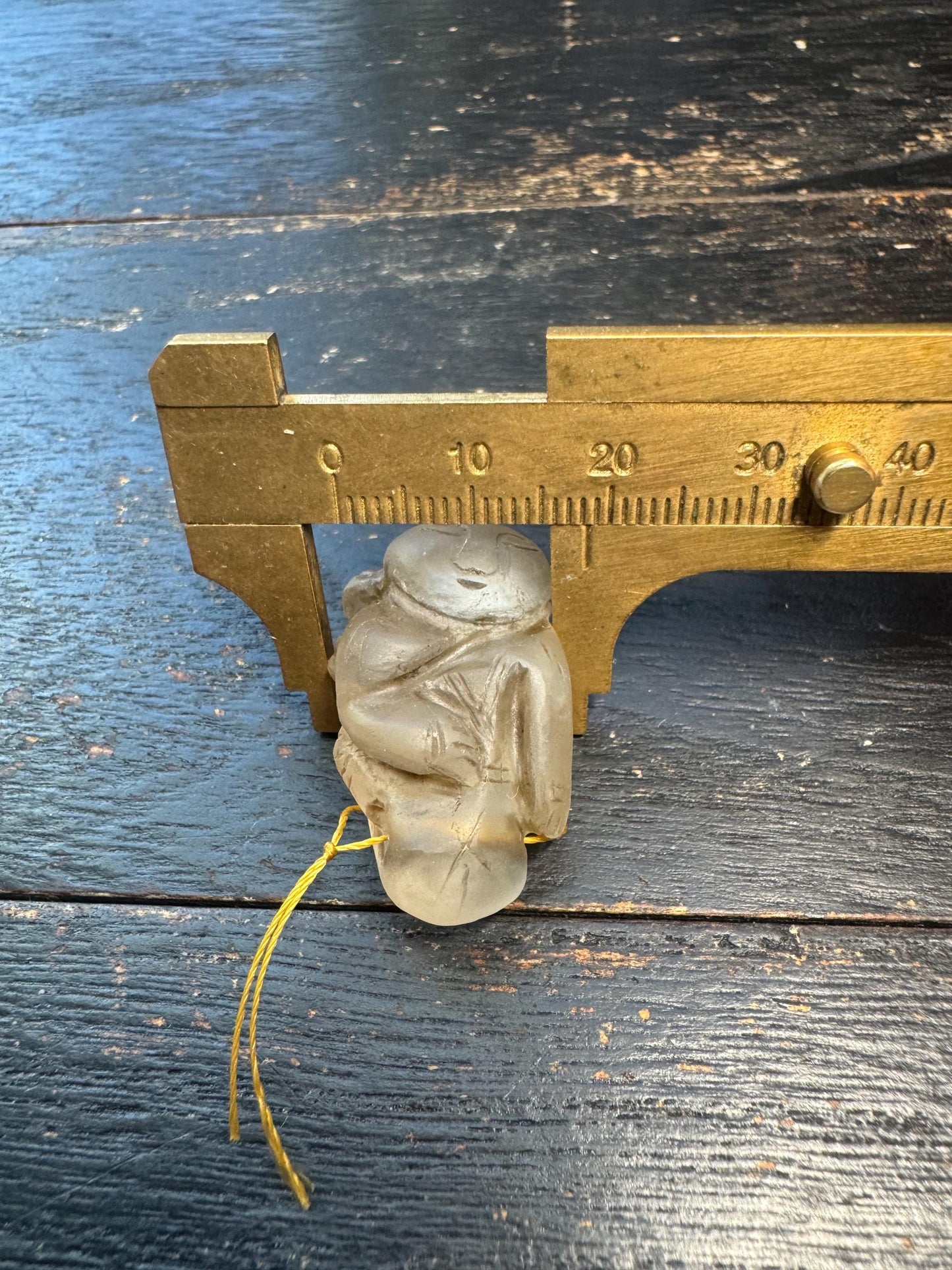 Hand-Carved Crystal Tongzi Pendant | Nepalese Child Boy Amulet Figure | Tibetan Spiritual Mala Focal Charm