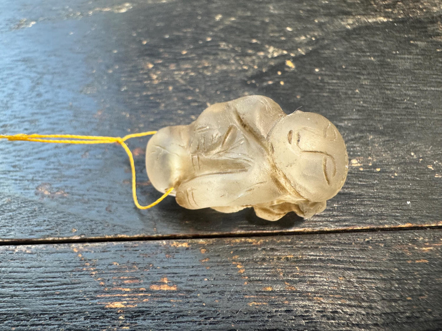 Hand-Carved Crystal Tongzi Pendant | Nepalese Child Boy Amulet Figure | Tibetan Spiritual Mala Focal Charm