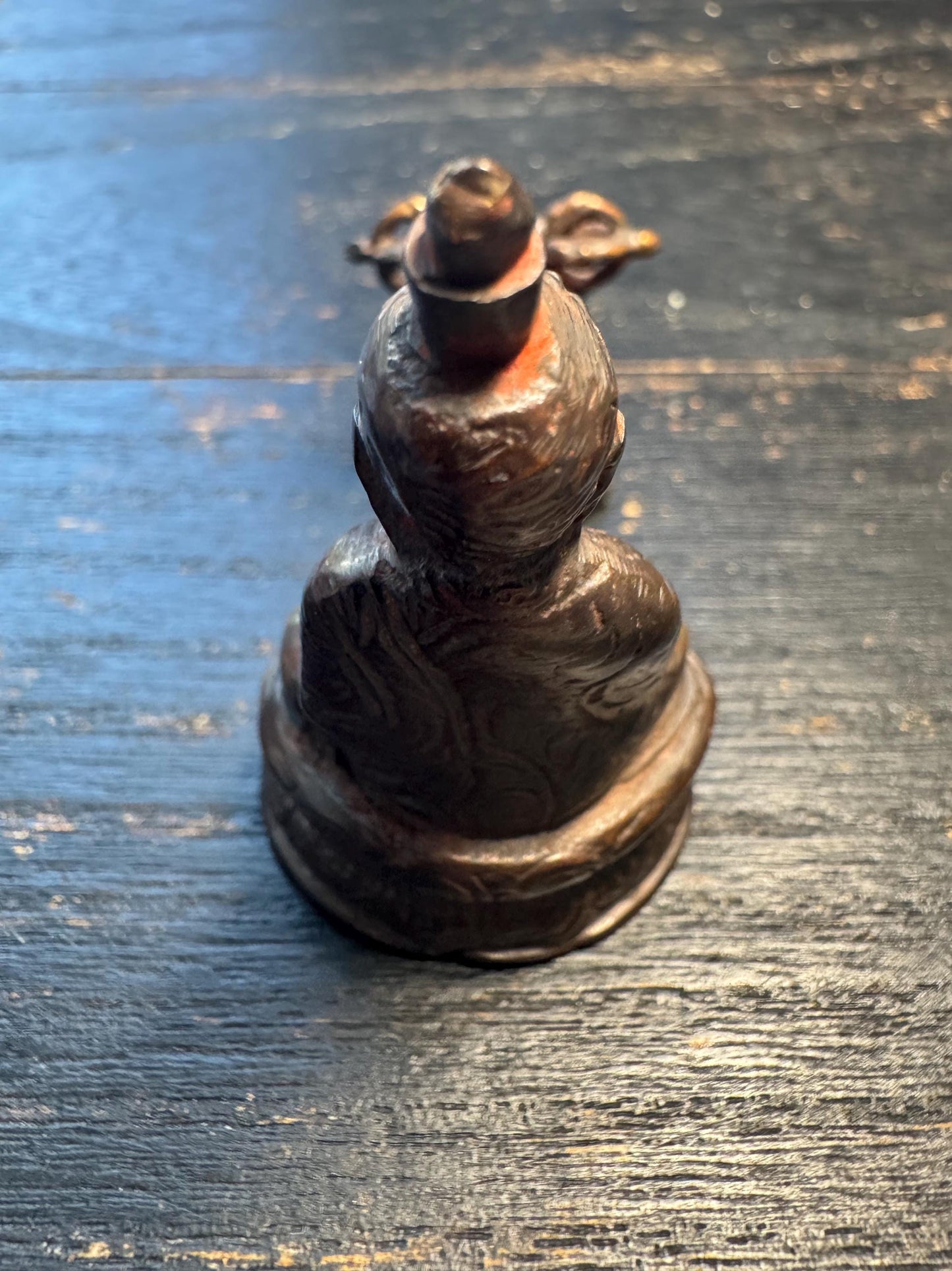 Vintage Tibetan Bronze Medicine Buddha Plaque with Double Vajra Base - Healing Amulet Altar Piece