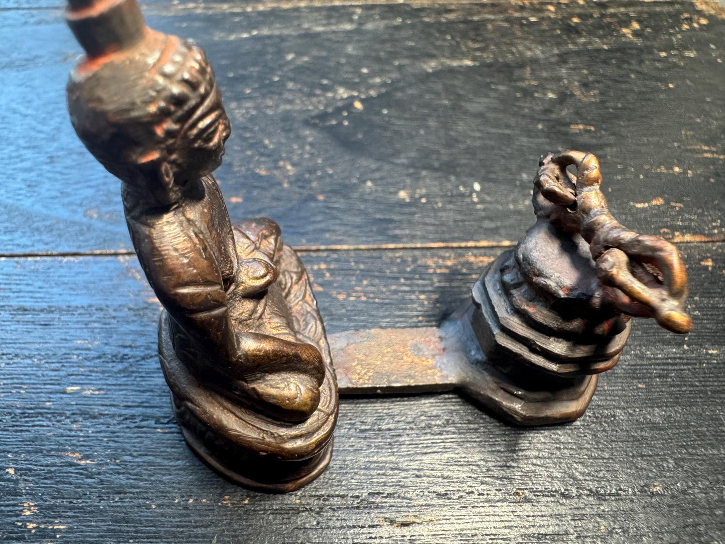 Vintage Tibetan Bronze Medicine Buddha Plaque with Double Vajra Base - Healing Amulet Altar Piece
