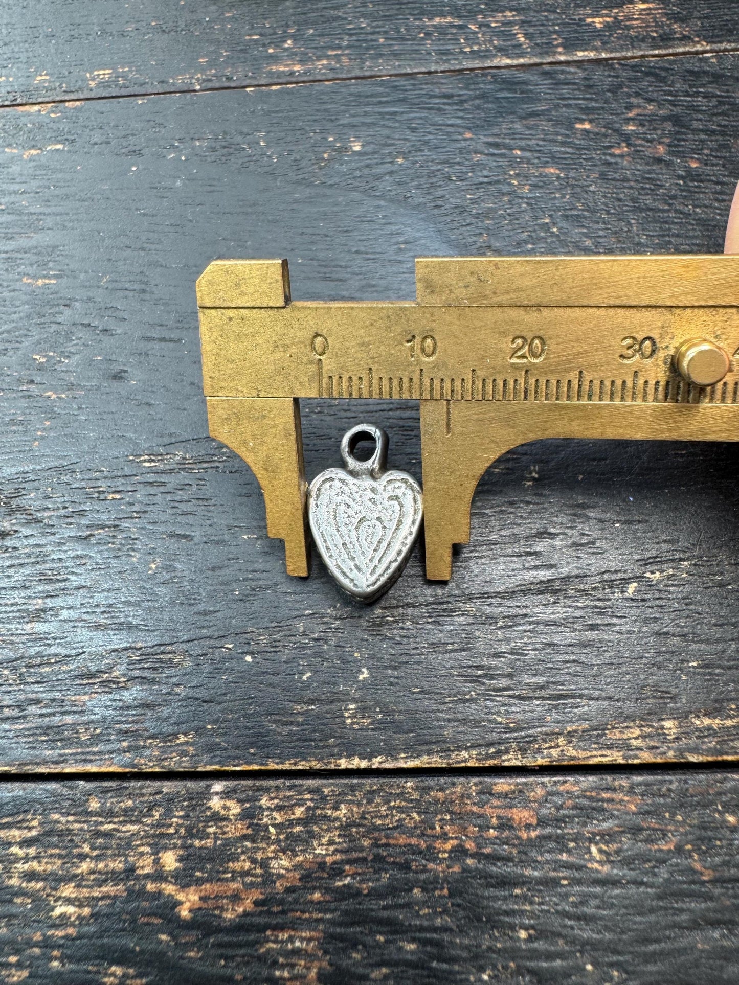 Vintage Himalayan Thokcha Heart Pendant | Nepal Tibet Sky Iron Talisman | Buddhist Protective Amulet Charm | Sacred Spiritual Jewelry
