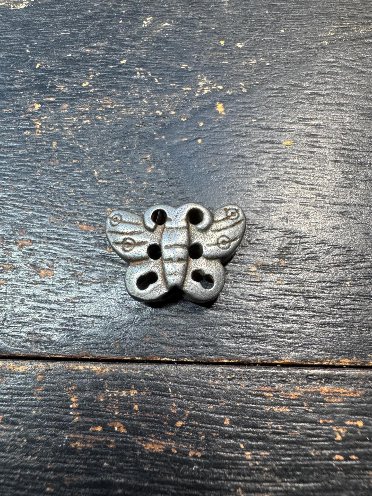 Tibetan Sky Iron Butterfly Spacer Bead – Thokcha Style Multi Hole Connector with Center Through Hole, Mala Making Component