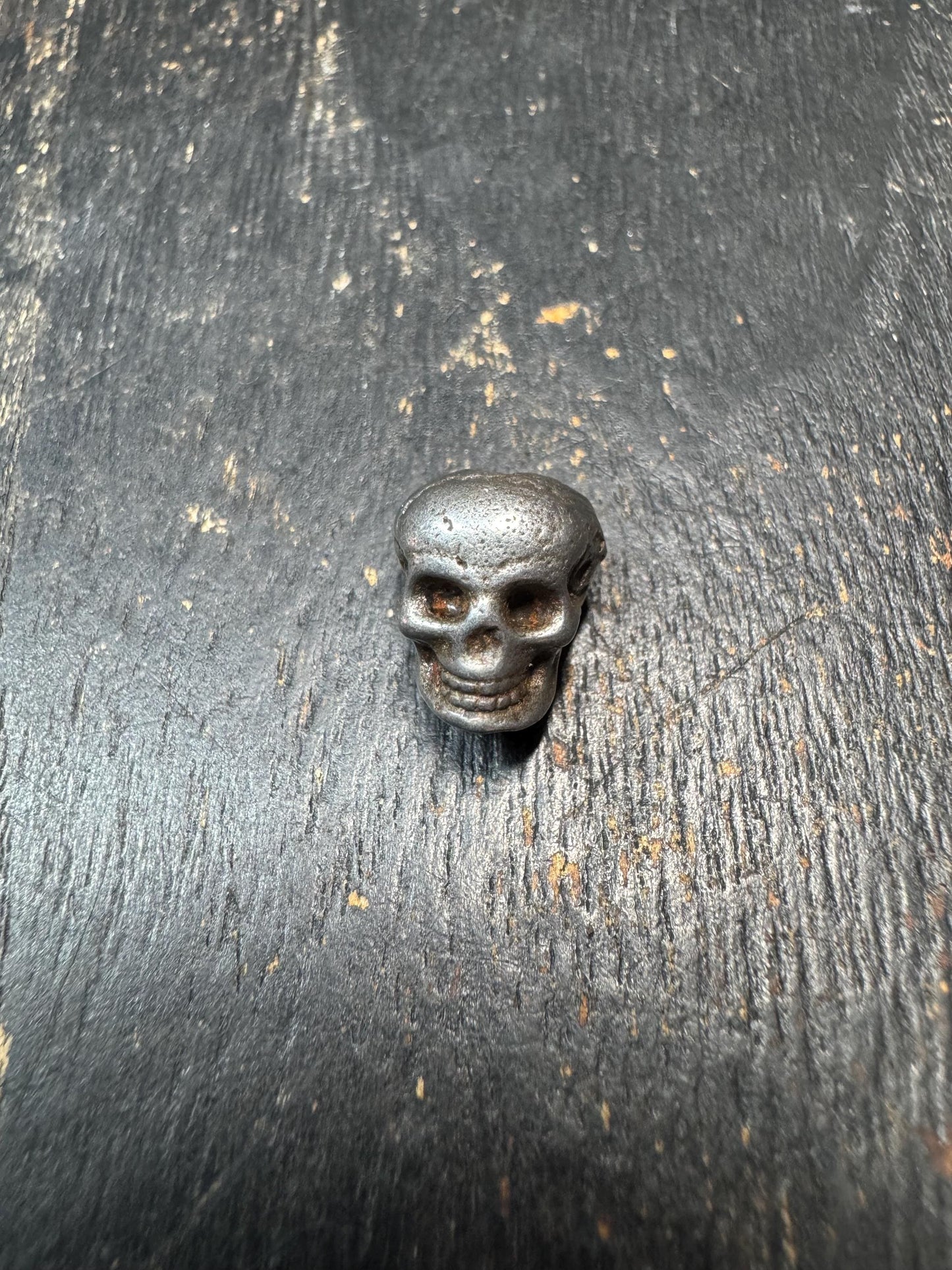 Tibetan Thokcha Skull Bead Smasana Charnel Ground, Thunder Iron Mala Guru Bead, Nepal Buddhist Protector Talisman, Vintage Sky Iron Charm