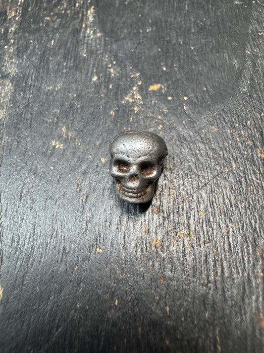 Tibetan Thokcha Skull Bead Smasana Charnel Ground, Thunder Iron Mala Guru Bead, Nepal Buddhist Protector Talisman, Vintage Sky Iron Charm