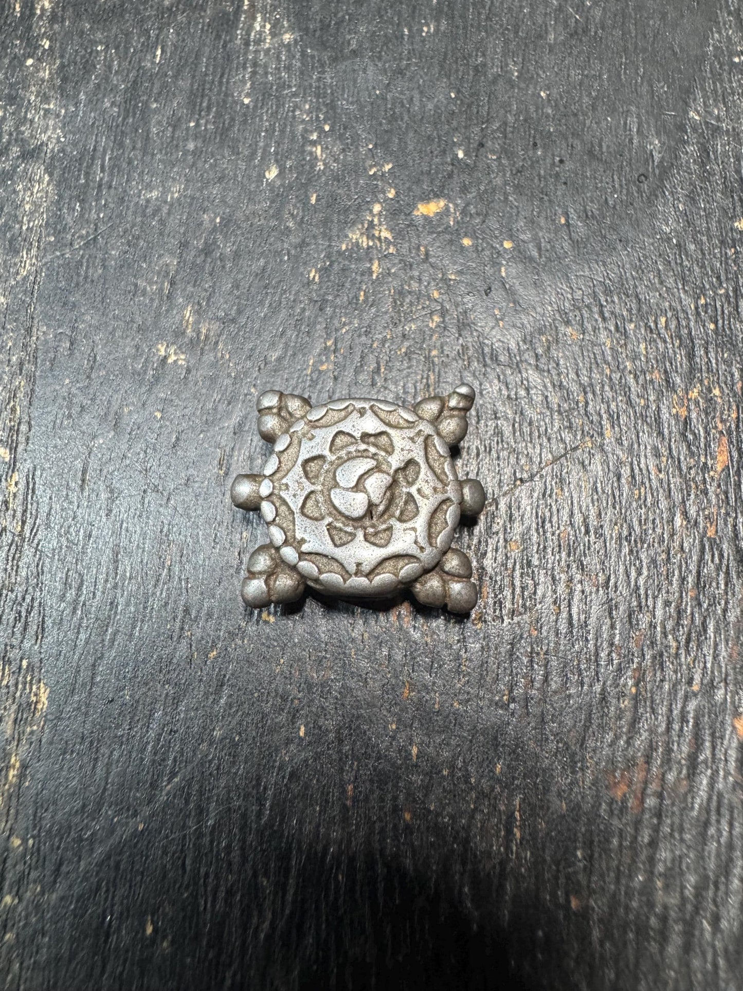 Handcrafted Tibet Iron Dharma Wheel Charm - Nepal Buddhist Spiritual Jewelry for Meditation