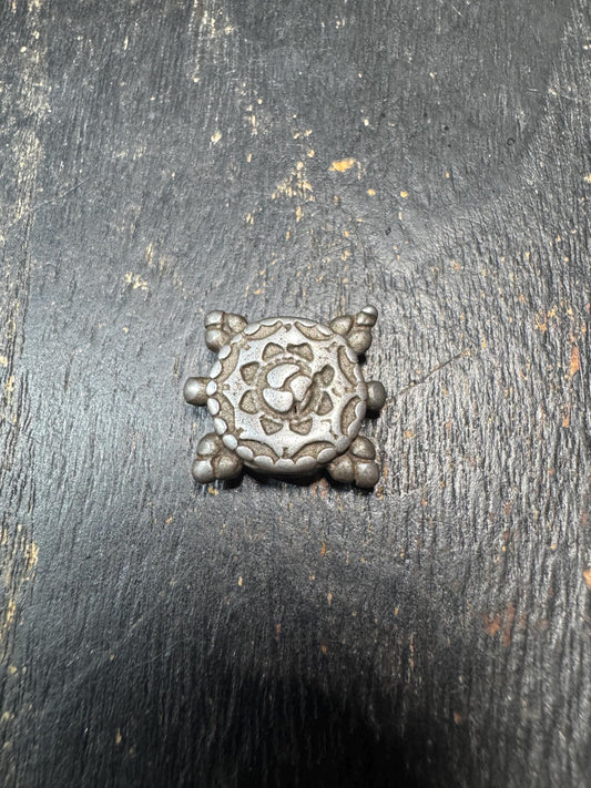 Handcrafted Tibet Iron Dharma Wheel Charm - Nepal Buddhist Spiritual Jewelry for Meditation