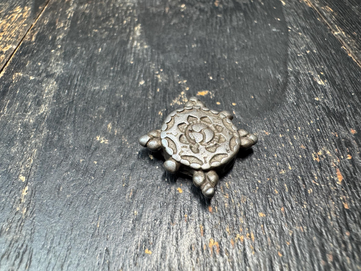 Handcrafted Tibet Iron Dharma Wheel Charm - Nepal Buddhist Spiritual Jewelry for Meditation