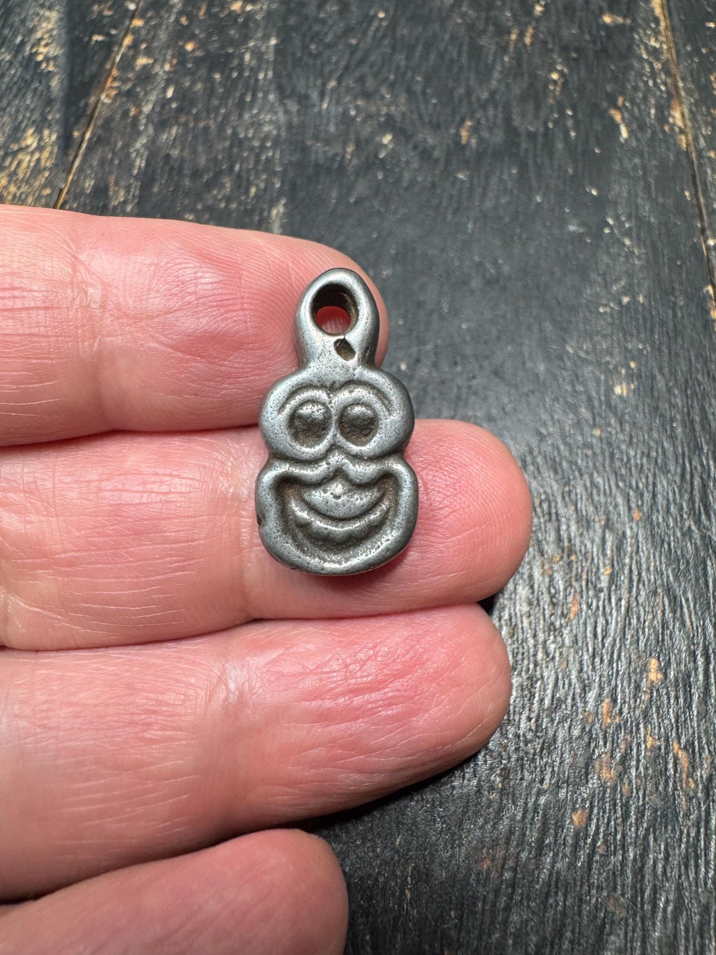Nepalese Iron Skull Charm - Vajrayana Dharma Amulet for Spiritual Protection