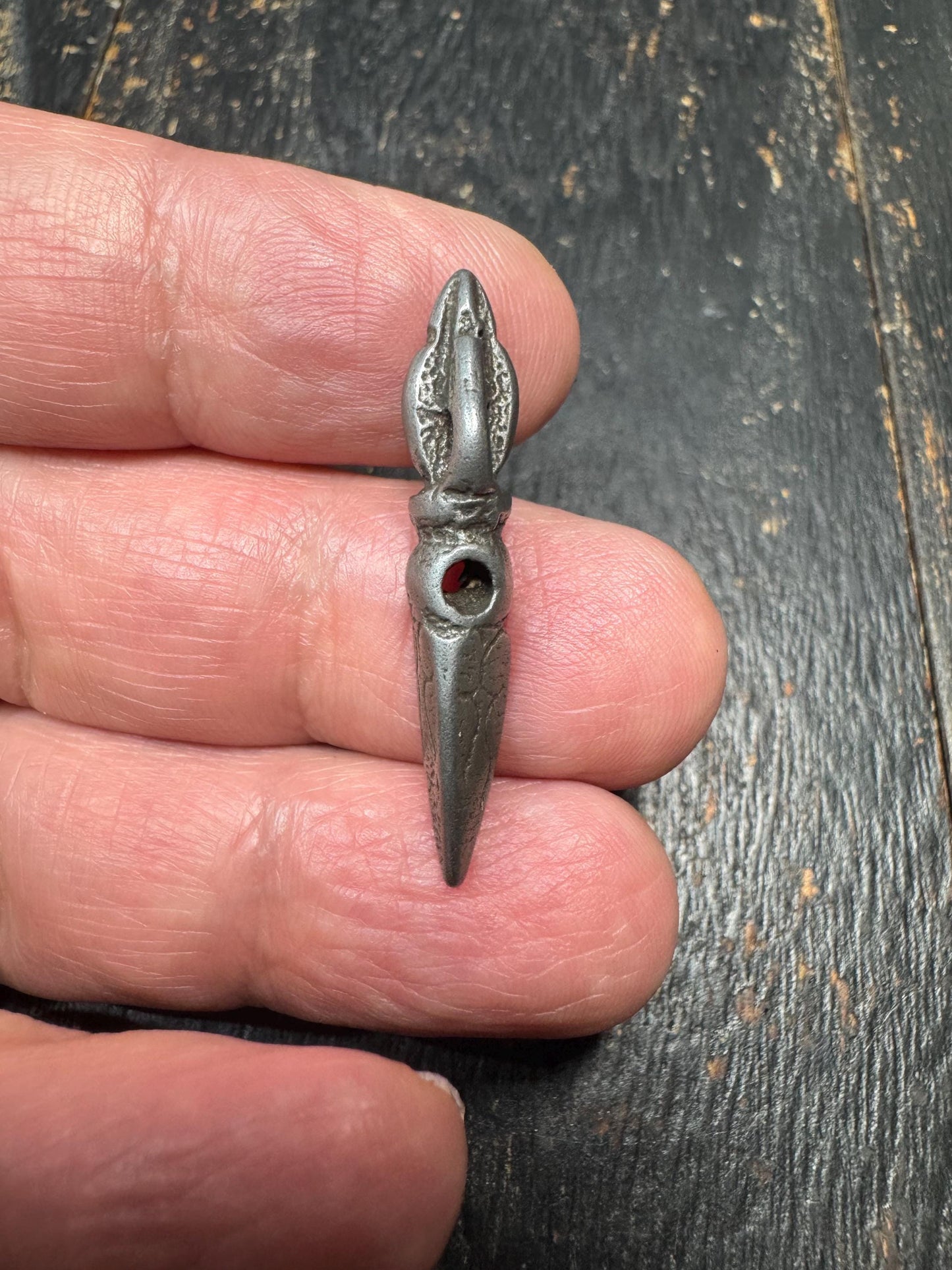 Tibetan Thokcha Iron Phurba Pendant – Antique Style Meteoritic Iron Ritual Dagger Amulet – Himalayan Protective Talisman