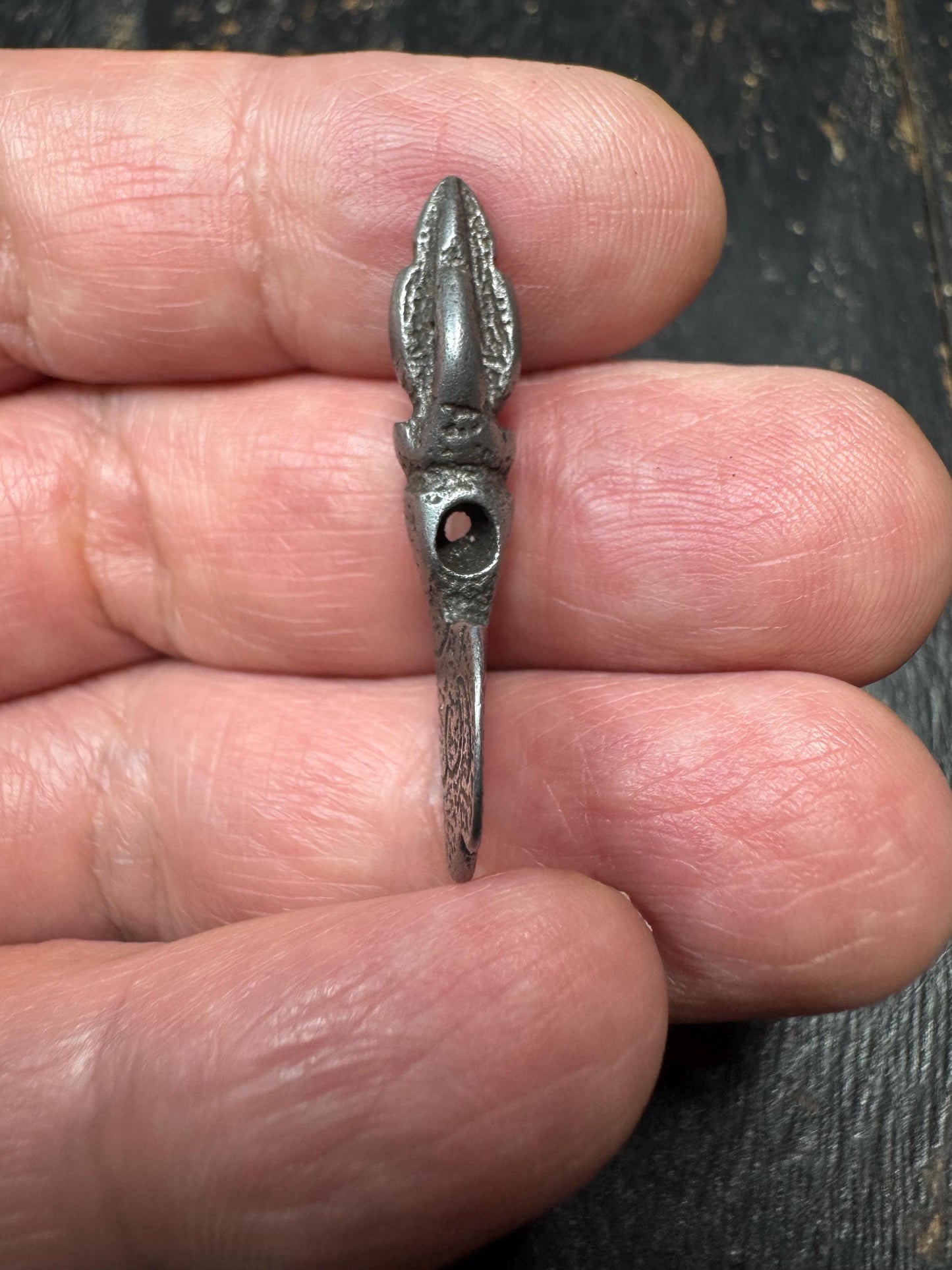 Tibetan Thokcha Iron Kartika Pendant – Ritual Crescent Knife Amulet – Himalayan Tantric Talisman – Protective Spiritual Pendant