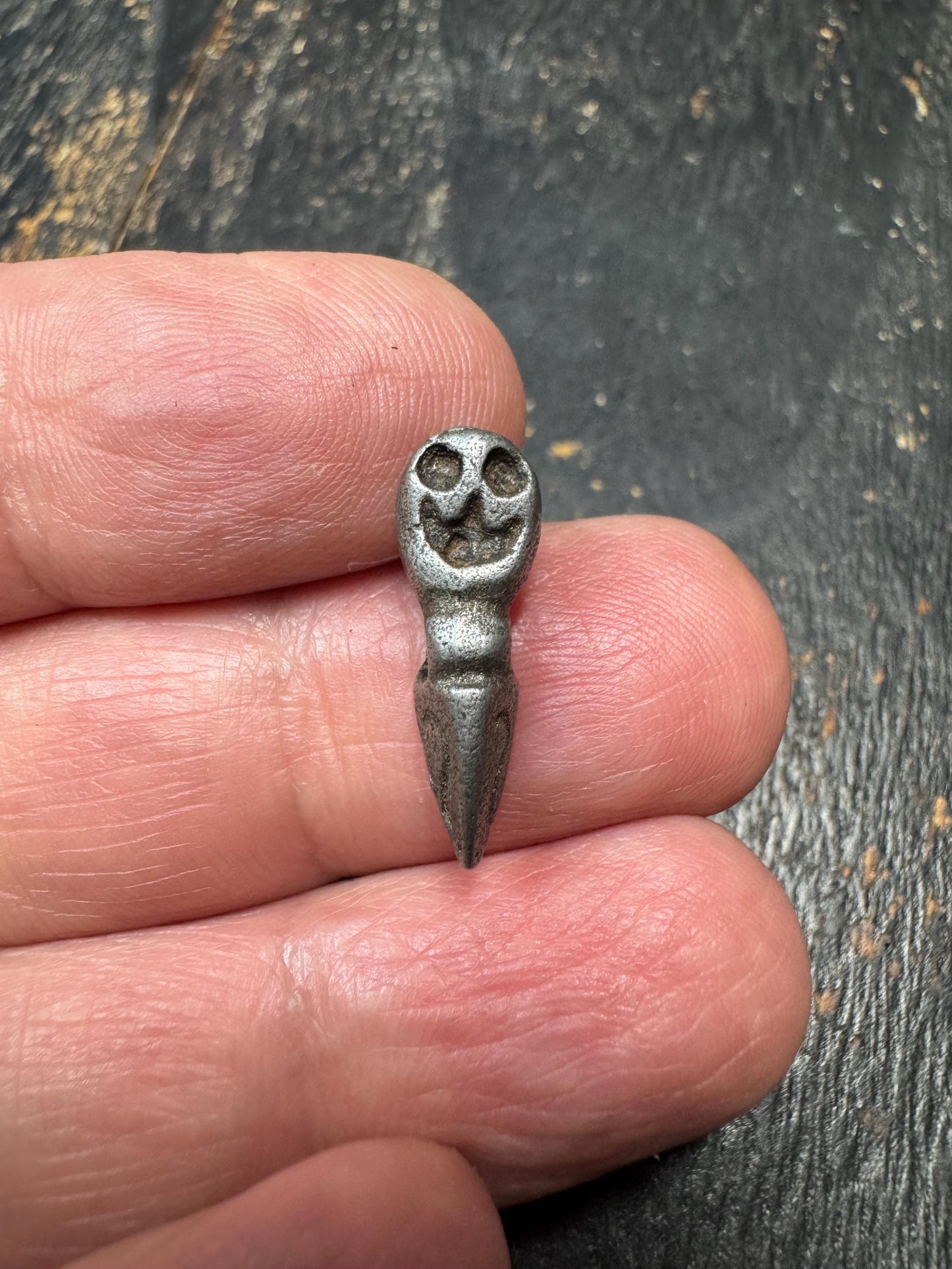 Thokcha Iron Chitipati & Phurba Amulet – Tibetan Skull Crown Kila Pendant – Wrathful Protector Talisman – Nepal Patina