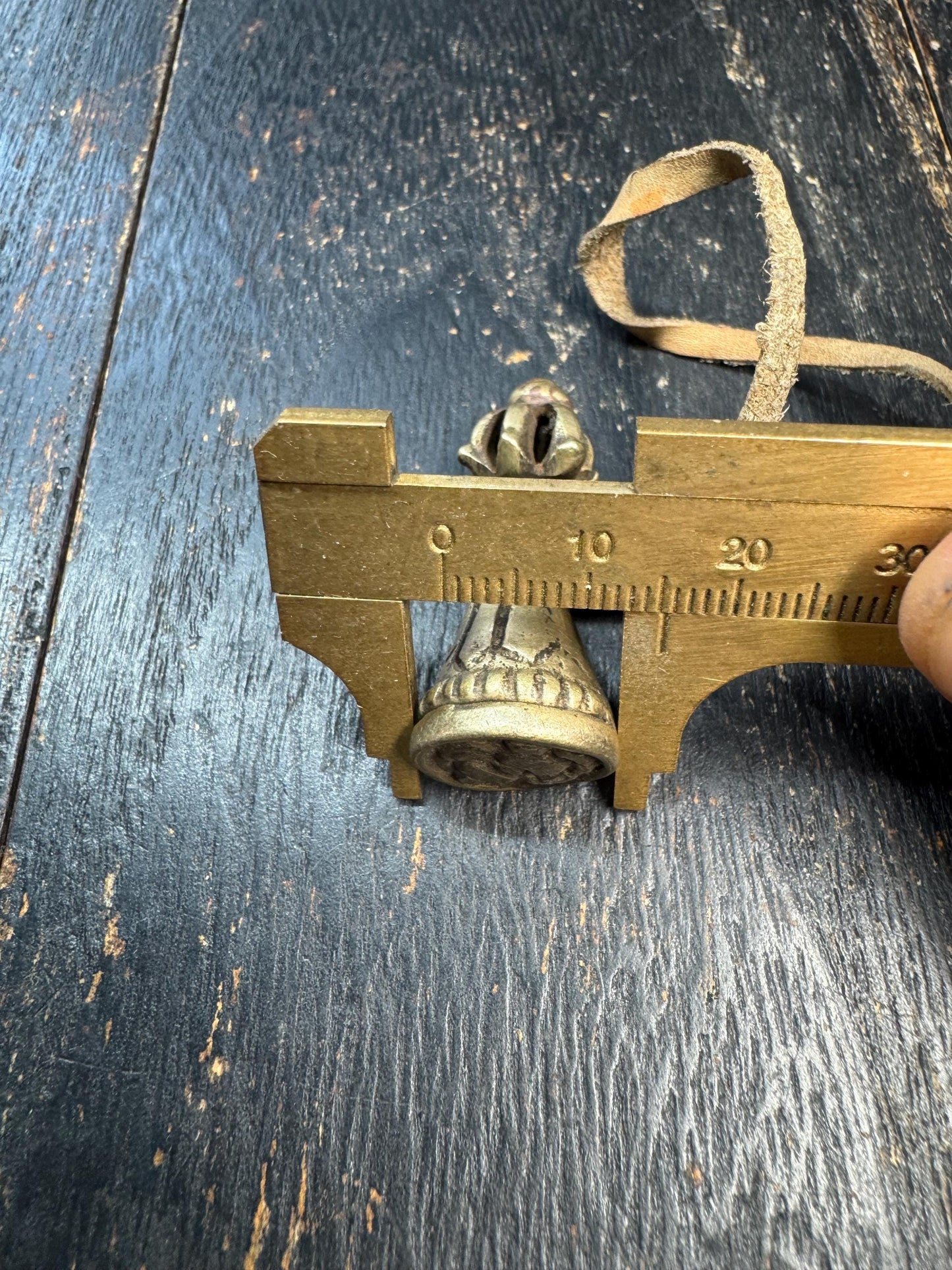 Old Tibetan Bronze Vajra Seal Pendant, Buddhist Dorje Stamp Amulet, Vintage Himalayan Talisman Charm