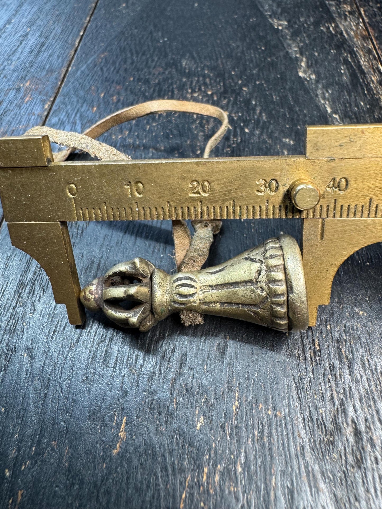 Old Tibetan Bronze Vajra Seal Pendant, Buddhist Dorje Stamp Amulet, Vintage Himalayan Talisman Charm