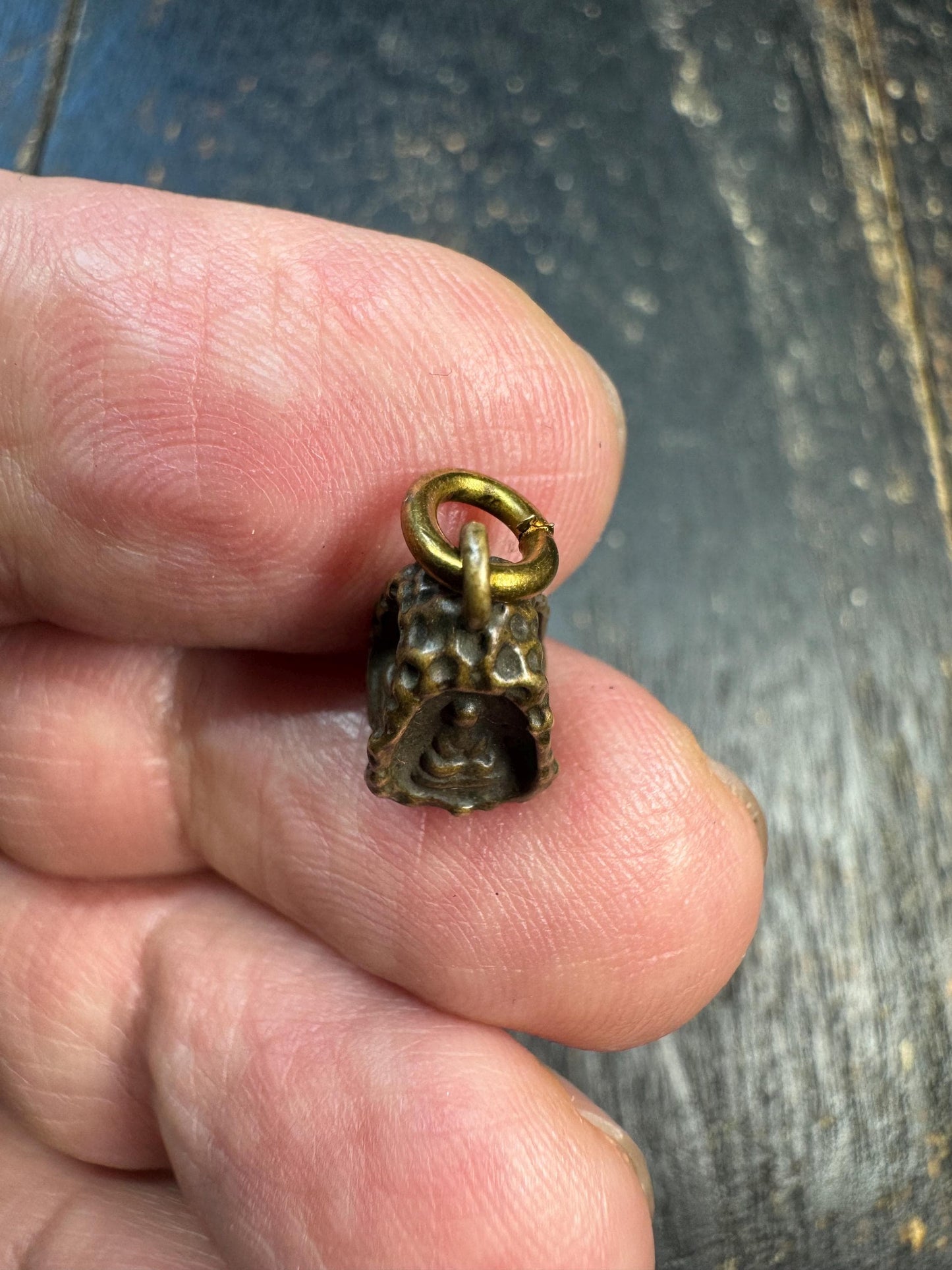 Four-Sided Buddha Brass Pendant, Tibetan Buddhist Amulet Charm, Mini Shrine Buddha Pendant, Himalayan Spiritual Talisman